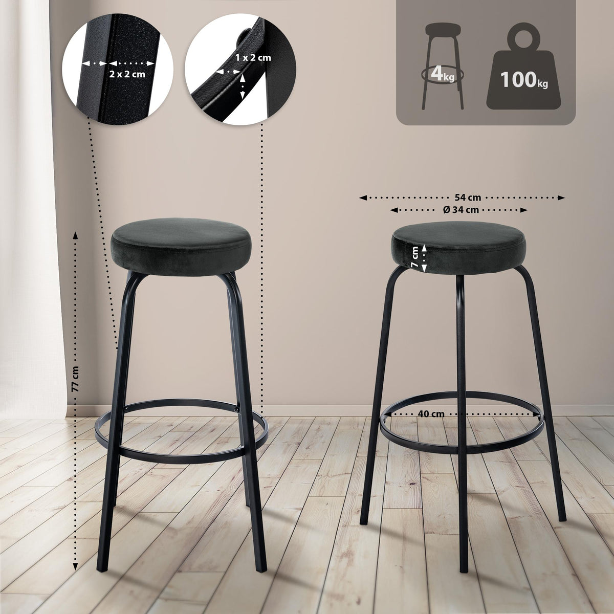 Barhocker Kamari Samt – Ansicht 16