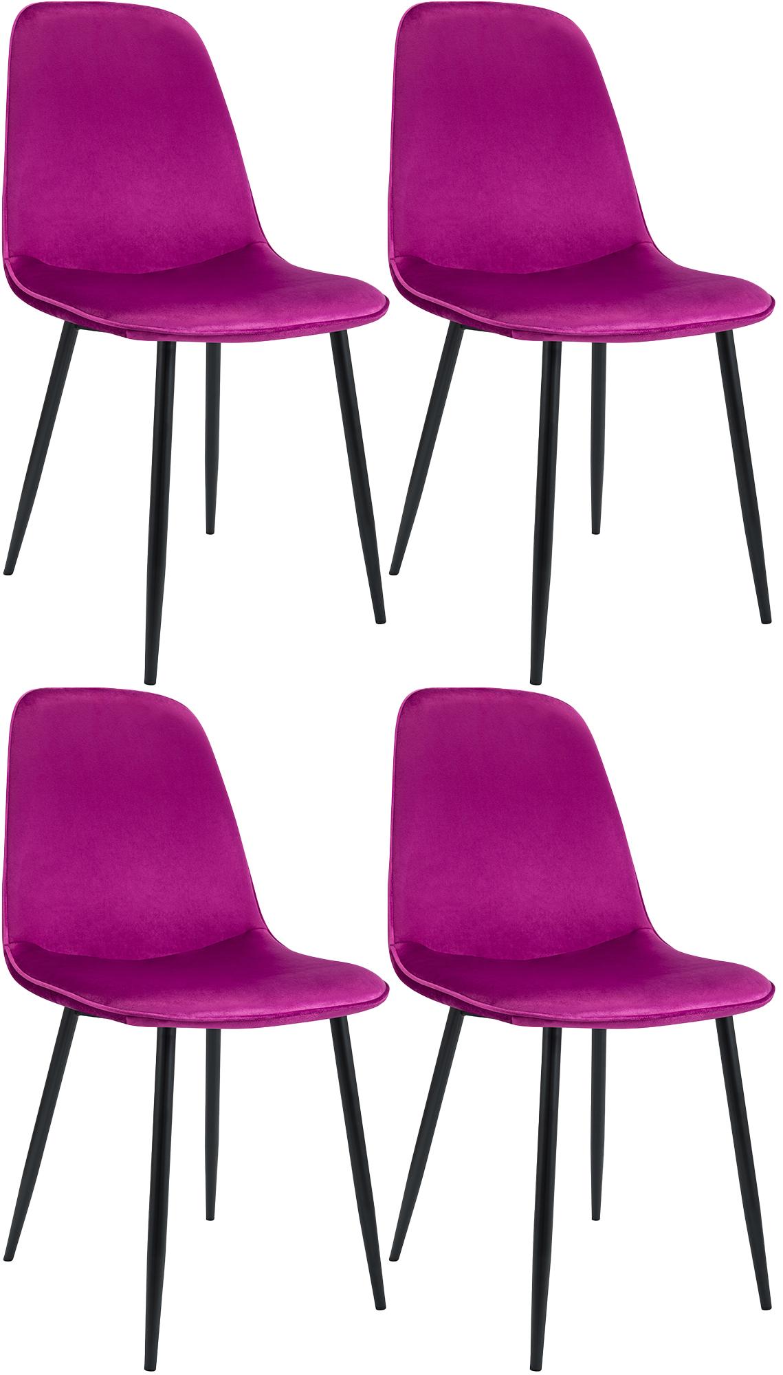 4er Set Esszimmerstuhl Maryam Samt – Ansicht 8