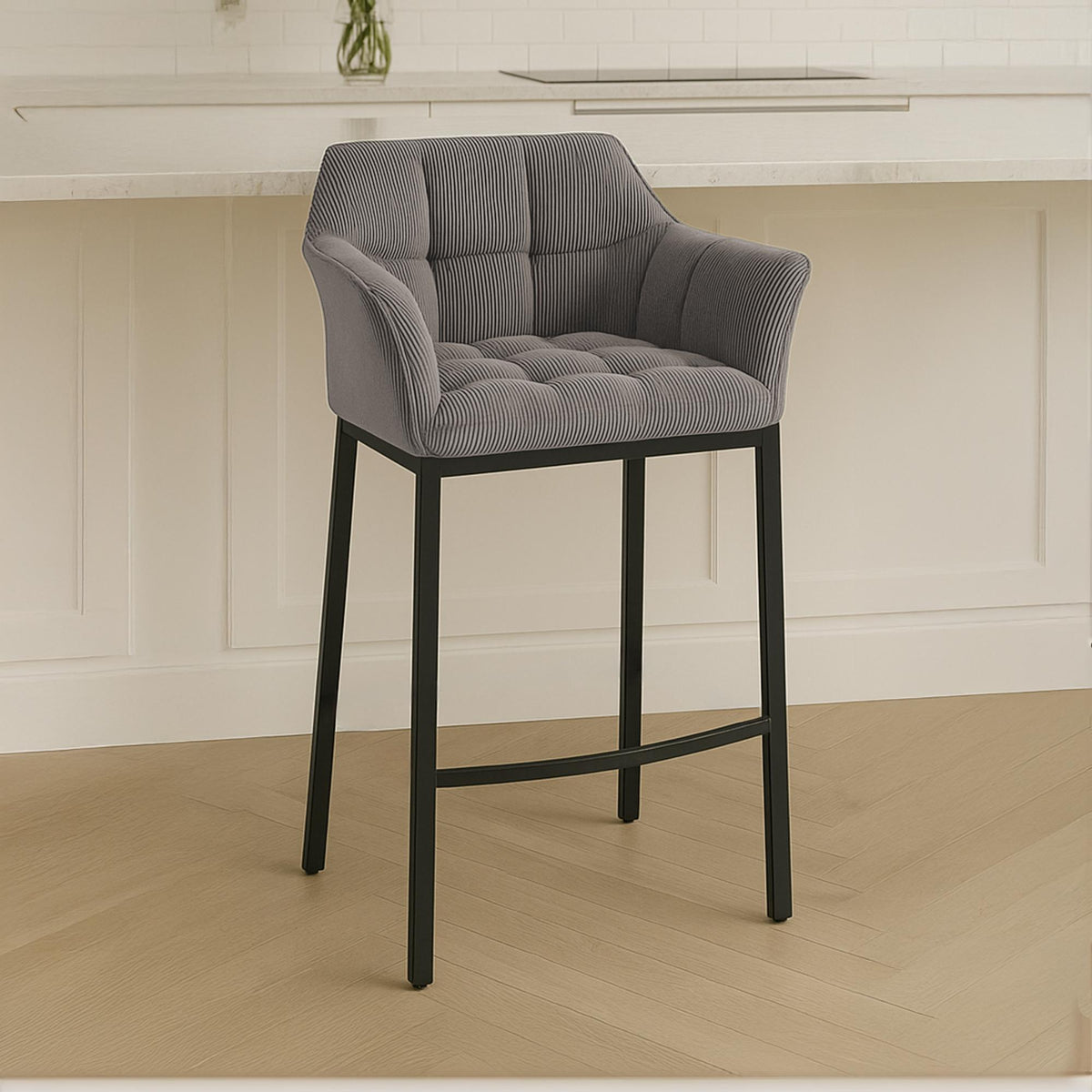 Barhocker Damaso B Cord mit 4-Fuß Gestell – Ansicht 10