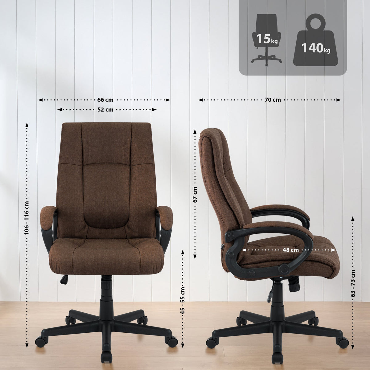 Bürostuhl XL Sparta Stoff – Ansicht 2
