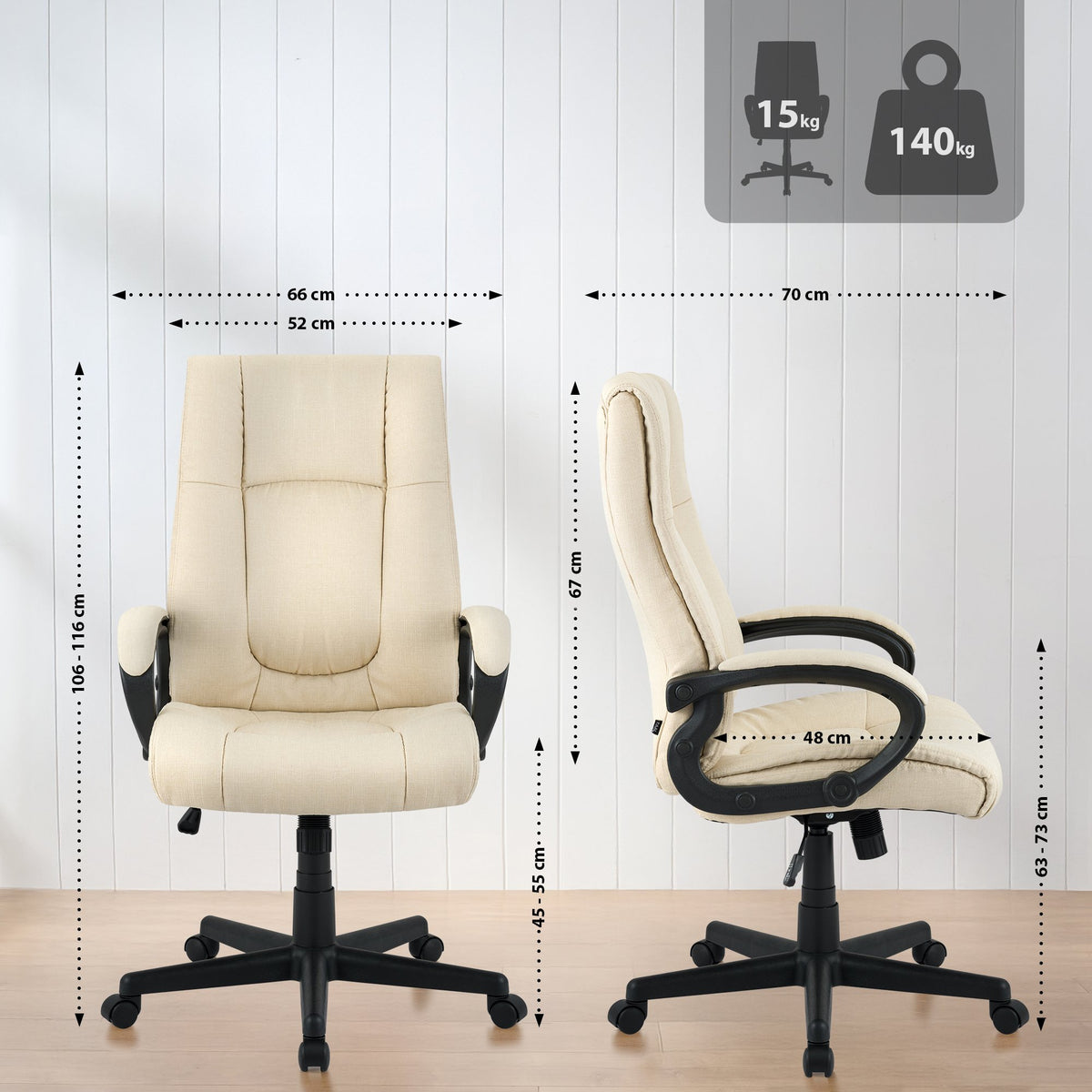 Bürostuhl XL Sparta Stoff – Ansicht 9