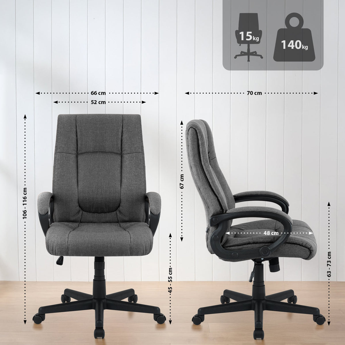 Bürostuhl XL Sparta Stoff – Ansicht 16