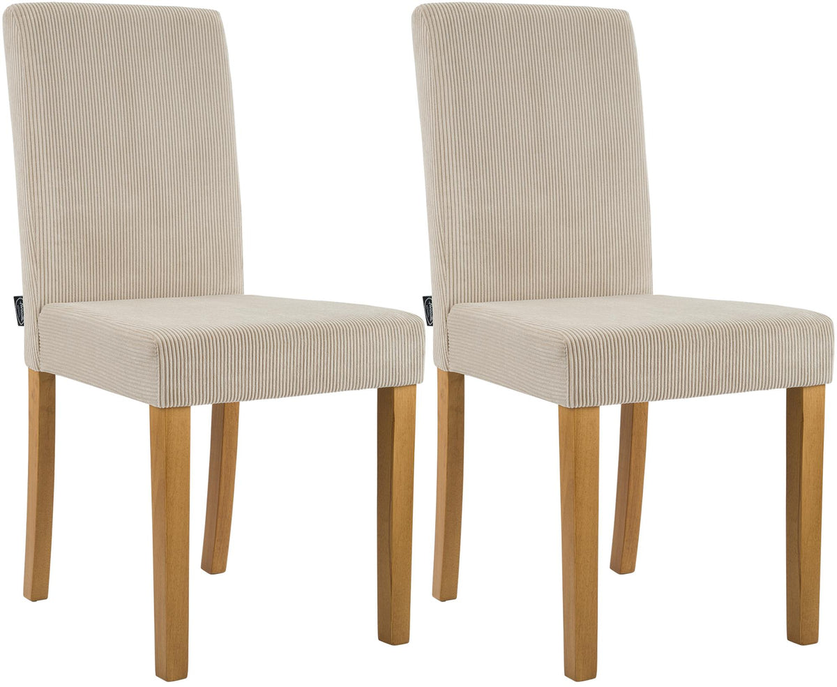 2er Set Esszimmerstuhl Ina Cord antik hell – Ansicht 8