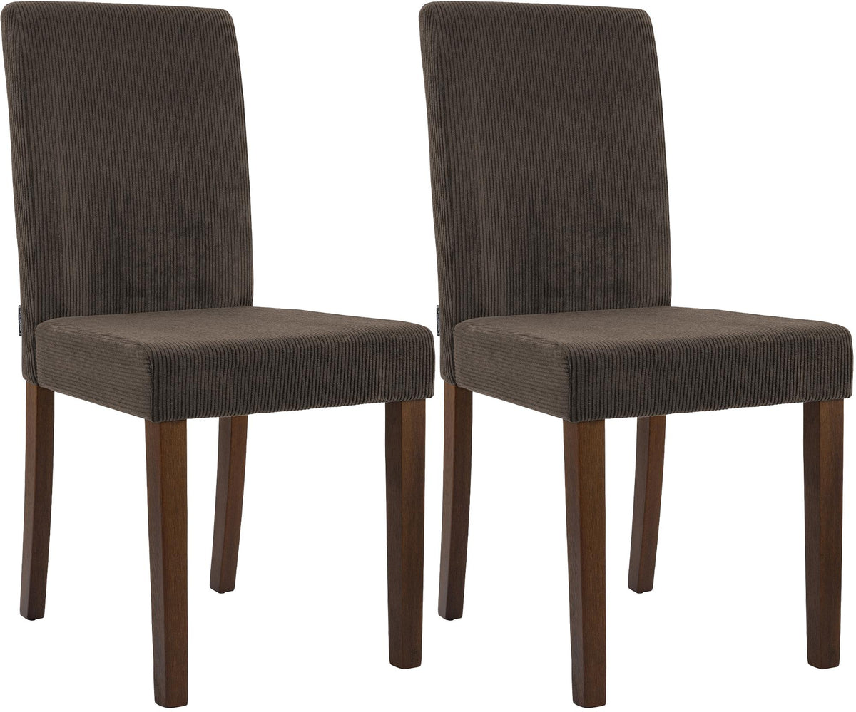 2er Set Esszimmerstuhl Ina Cord antik dunkel – Ansicht 15