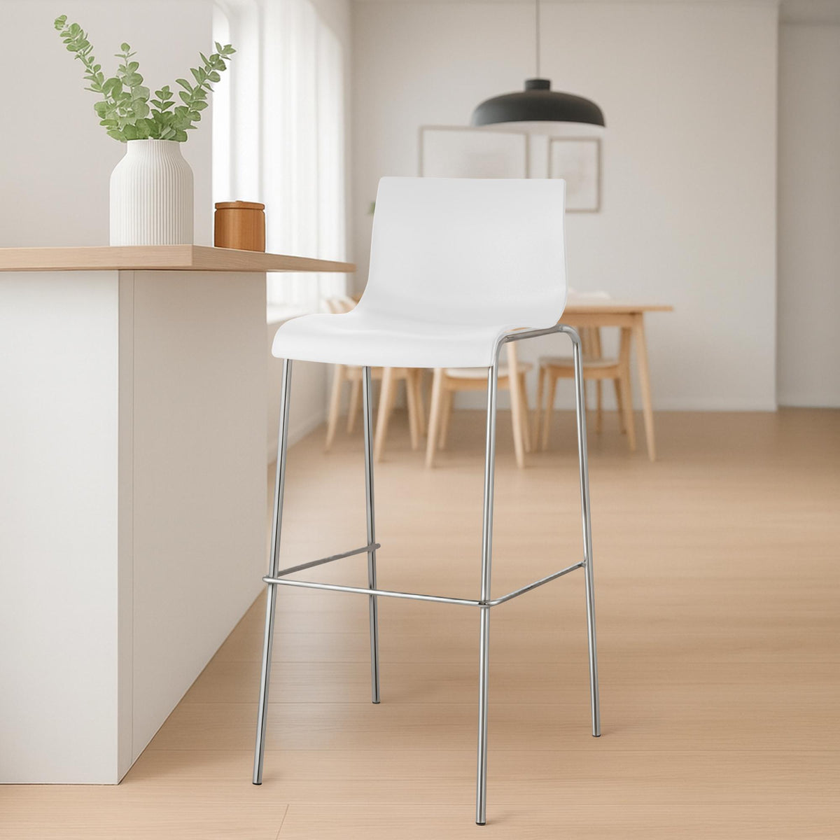 Barhocker Hoover Chrom 4-Fuß Gestell – Ansicht 3