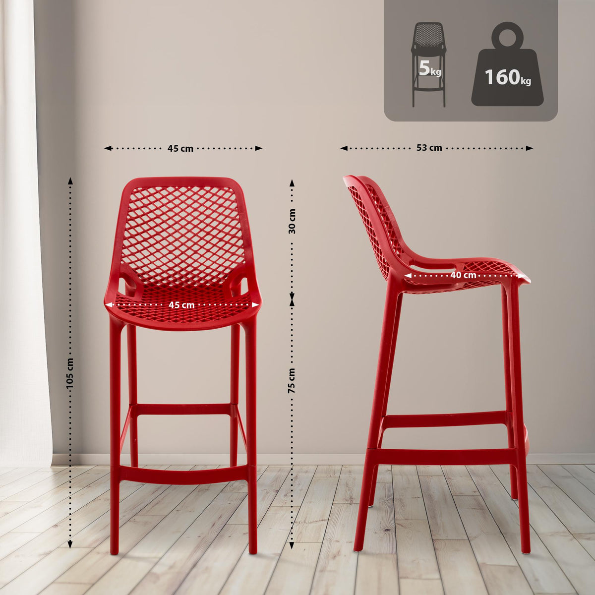 2er Set Barhocker Air – Ansicht 2