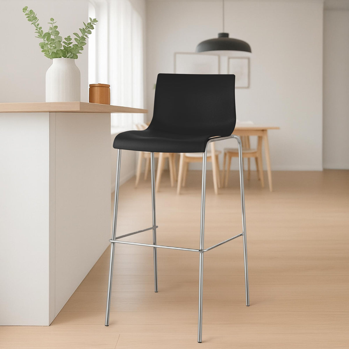 Barhocker Hoover Chrom 4-Fuß Gestell – Ansicht 9