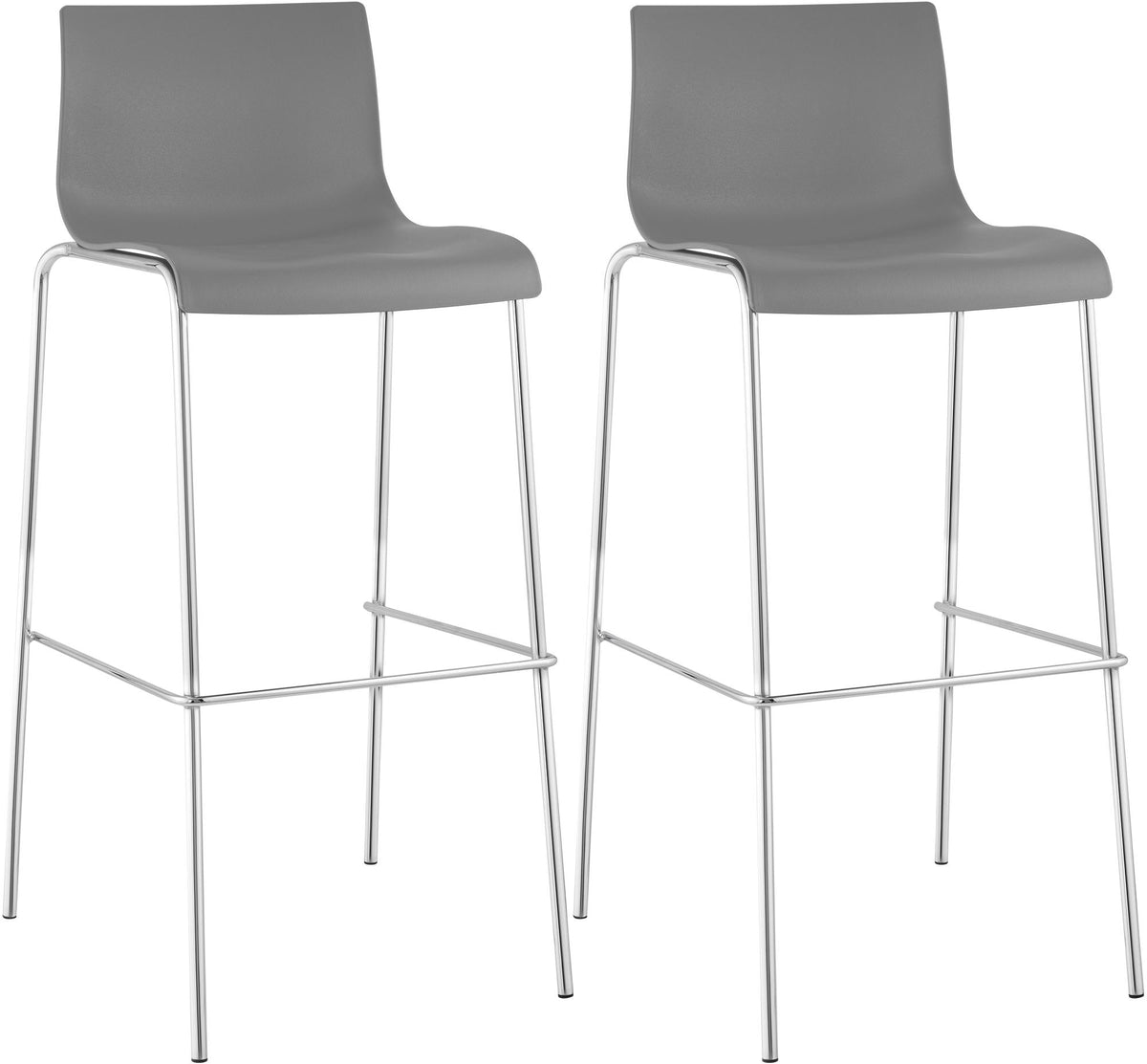 2er Set Barhocker Hoover Kunststoff 4-Fuß Gestell chrom – Ansicht 15