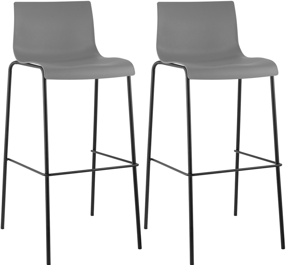 2er Set Barhocker Hoover Kunststoff 4-Fuß Gestell schwarz – Ansicht 15