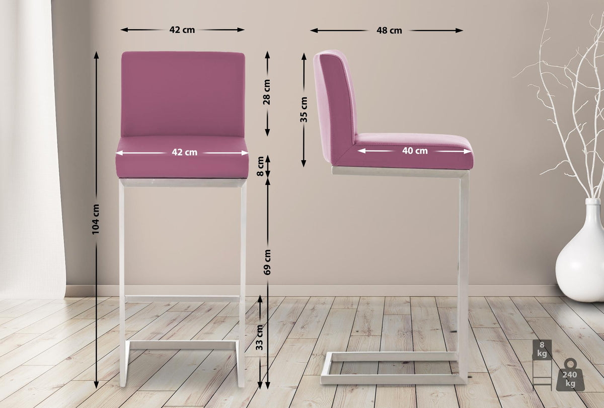 2er Set Barhocker Paros Kunstleder – Ansicht 2