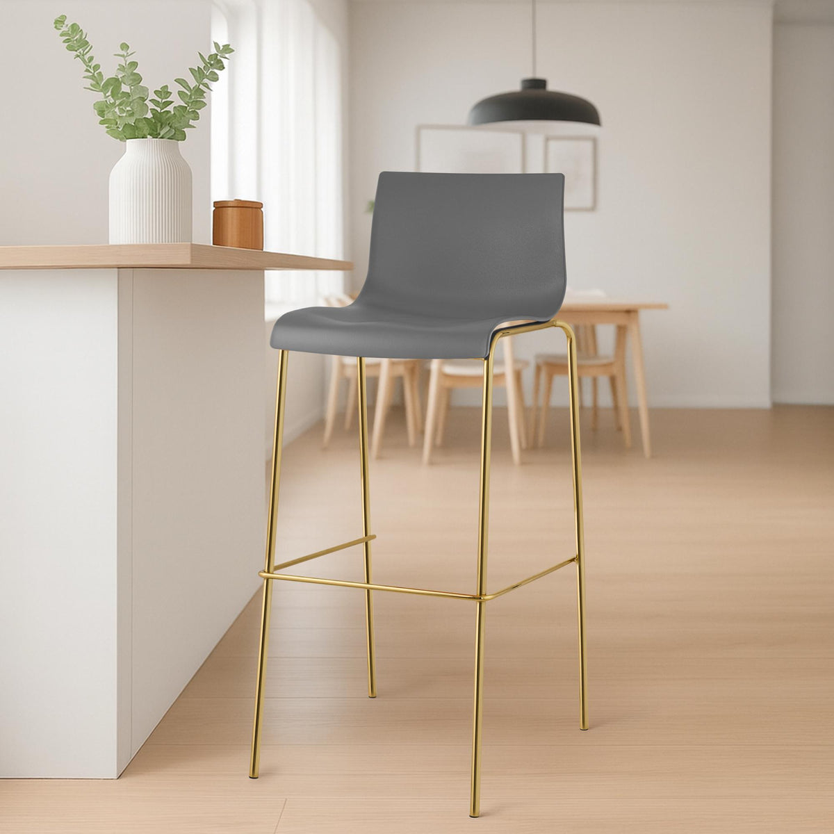 Barhocker Hoover Kunststoff 4-Fuß Gold – Ansicht 17