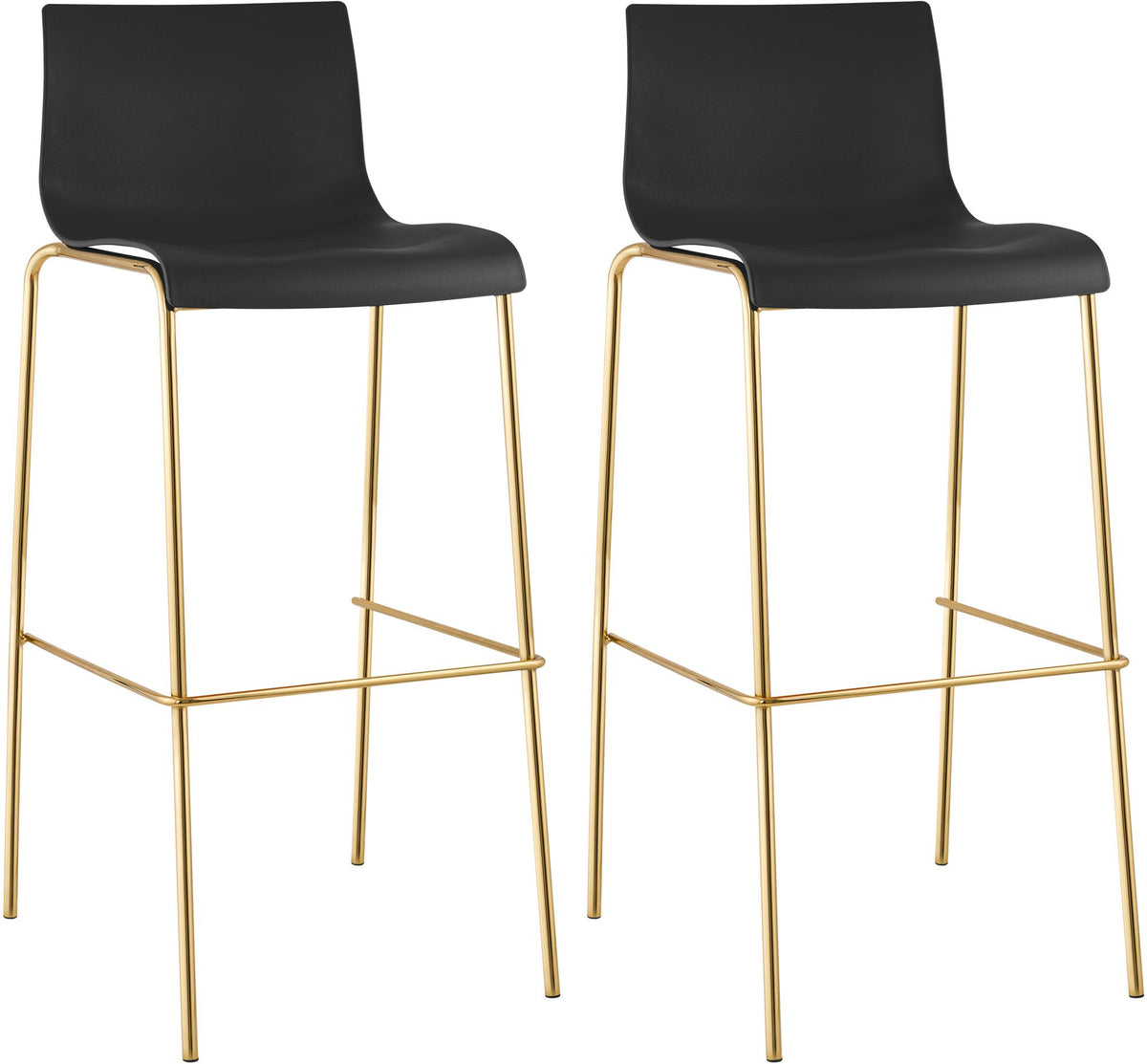 2er Set Barhocker Hoover Kunststoff 4-Fuß Gold – Ansicht 8