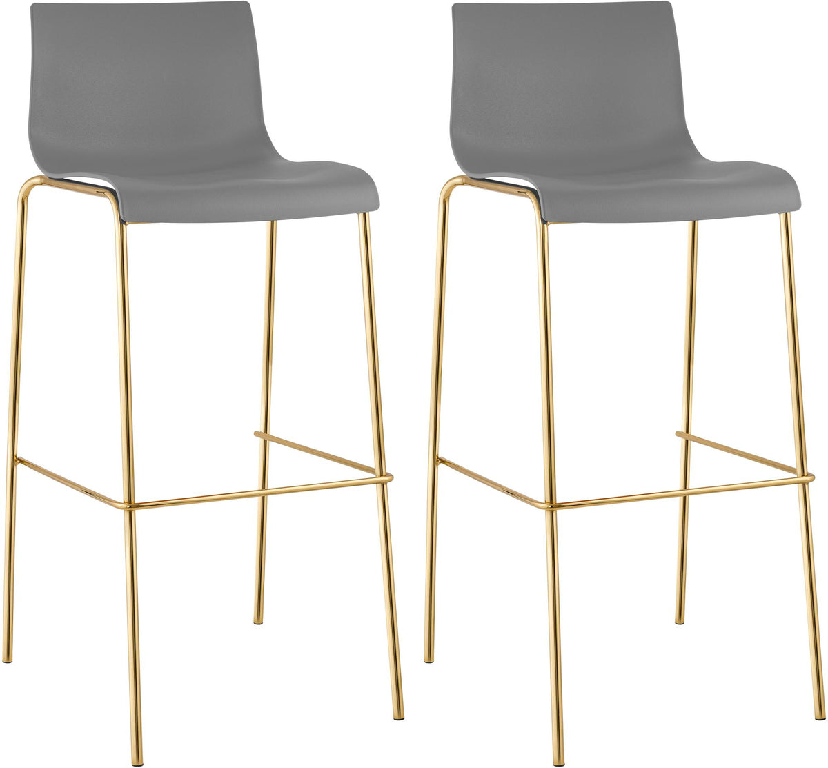 2er Set Barhocker Hoover Kunststoff 4-Fuß Gold – Ansicht 15