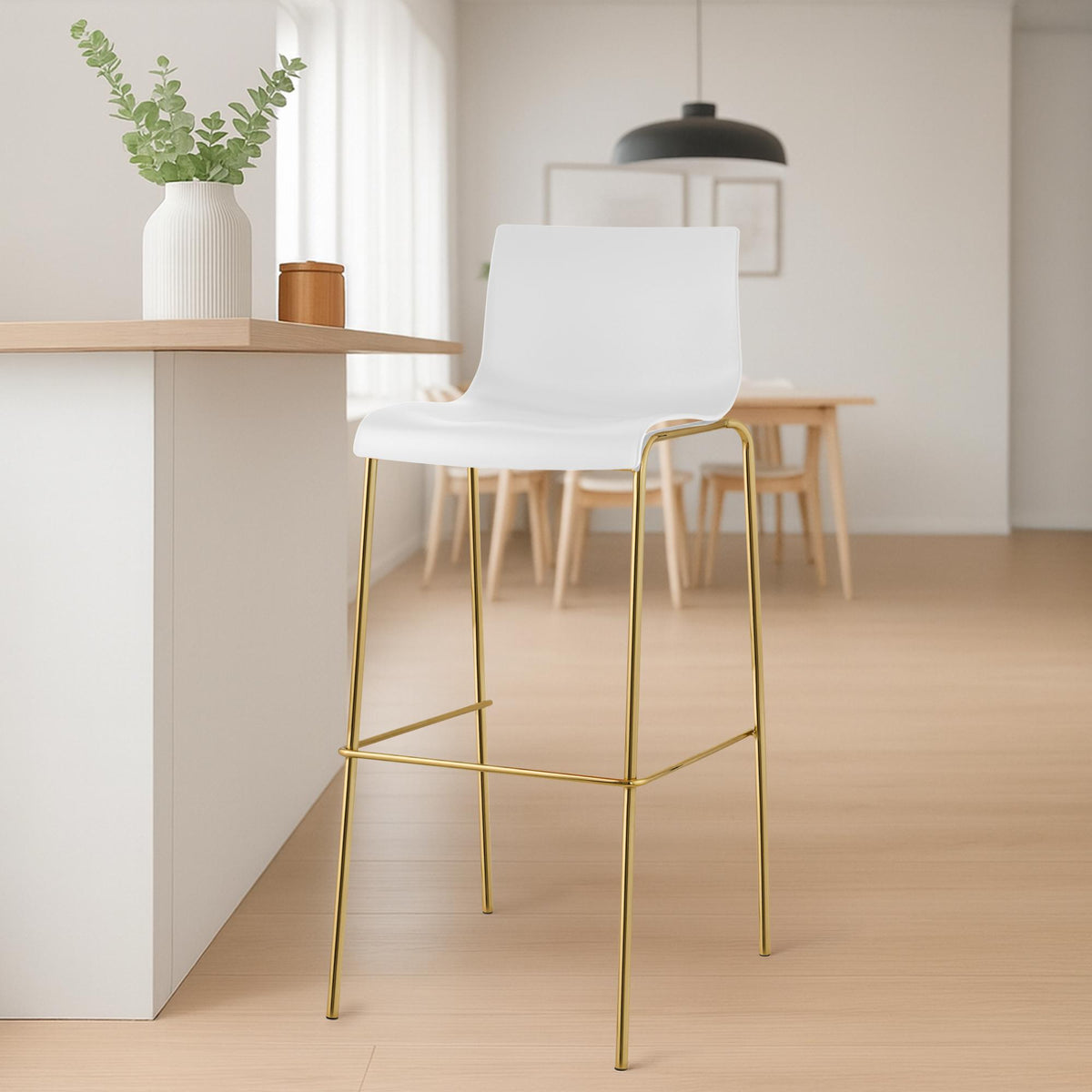 Barhocker Hoover Kunststoff 4-Fuß Gold – Ansicht 3