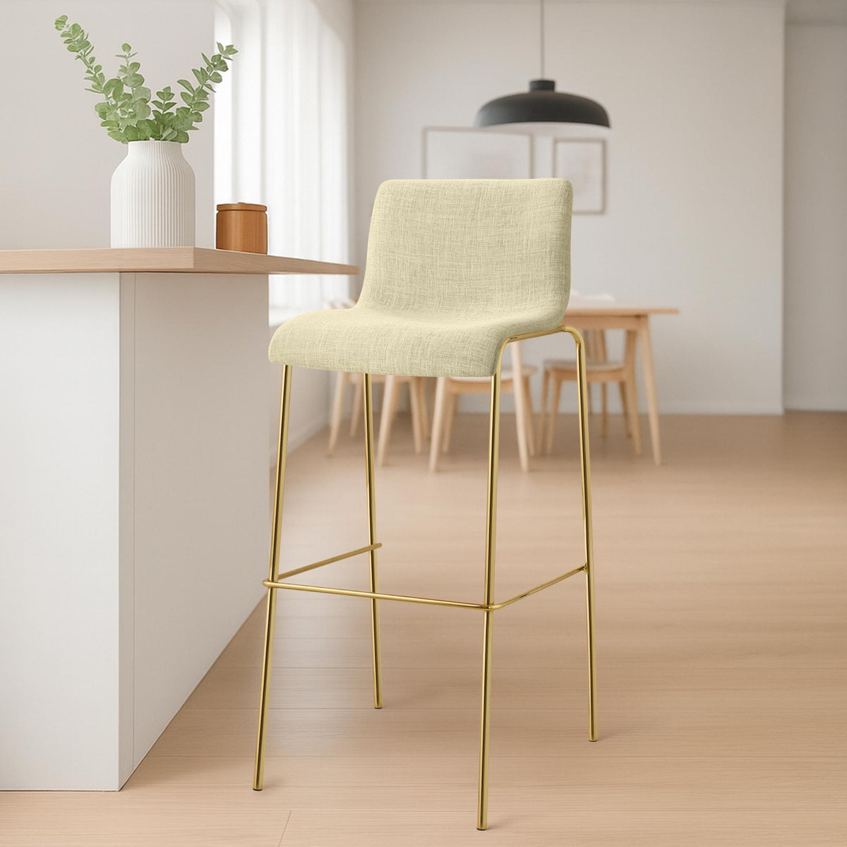 Barhocker Hoover Stoff 4-Fuß Gold – Ansicht 17