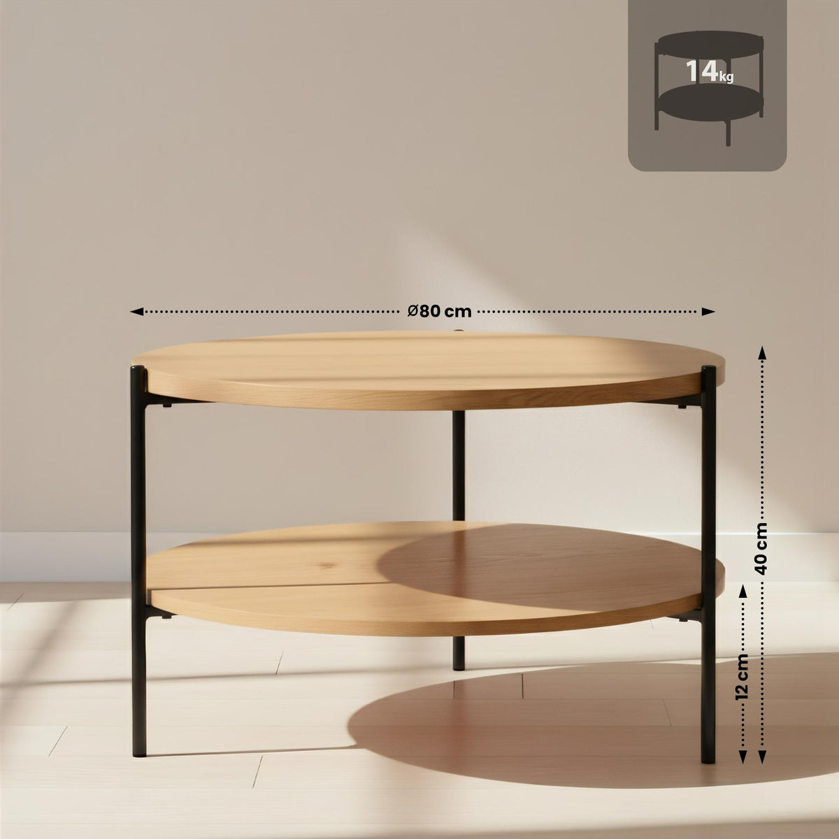 Couchtisch Edduma 80 cm – Ansicht 2