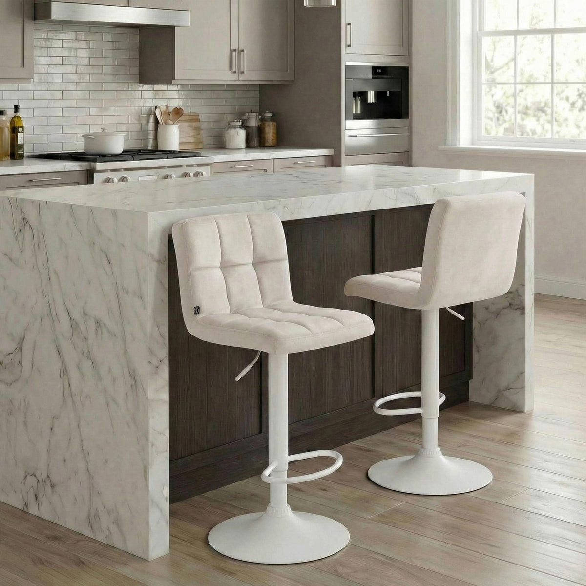 Barhocker Peru Samt weiß – Ansicht 11