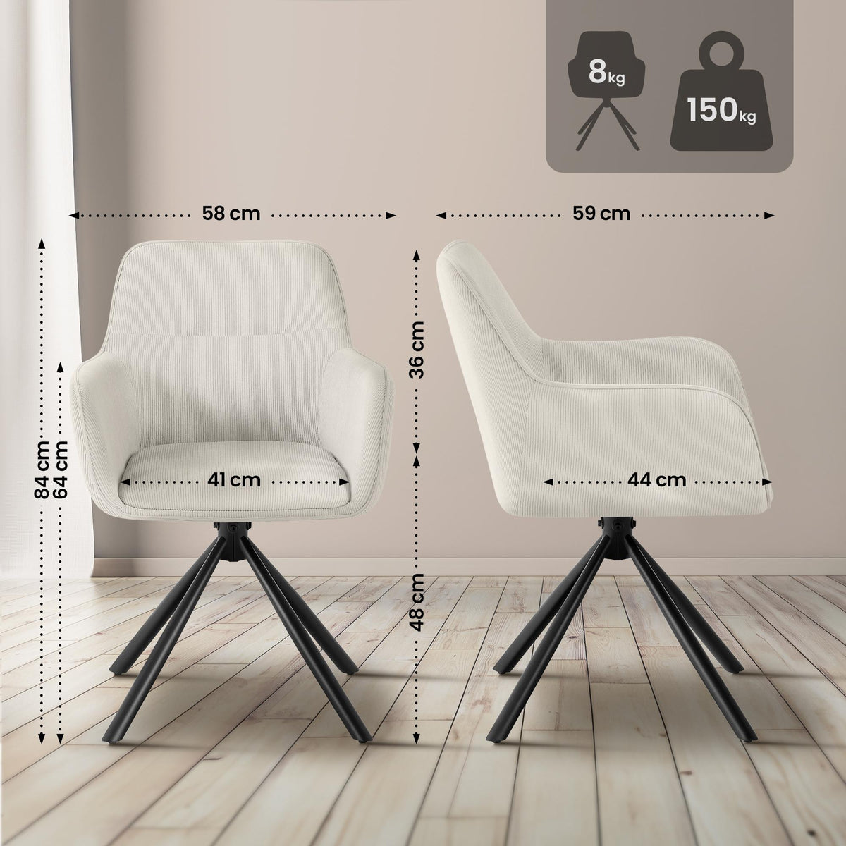Stuhl Tipton Cord – Ansicht 9