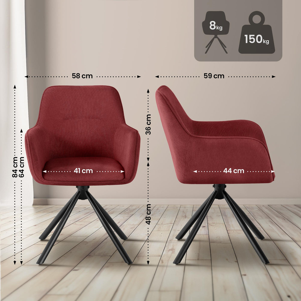 Stuhl Tipton Cord – Ansicht 16