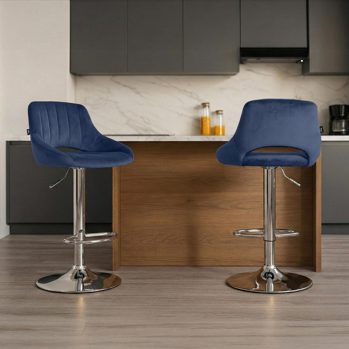 Barhocker Milet Samt chrom – Ansicht 3
