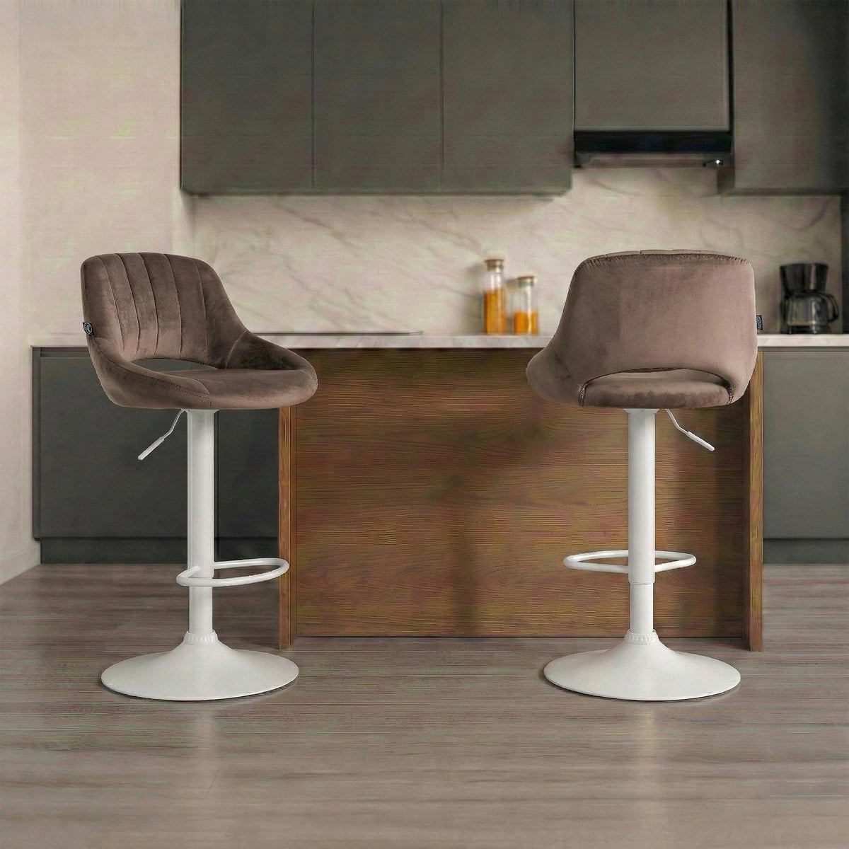 2er Set Barhocker Milet Samt W – Ansicht 10