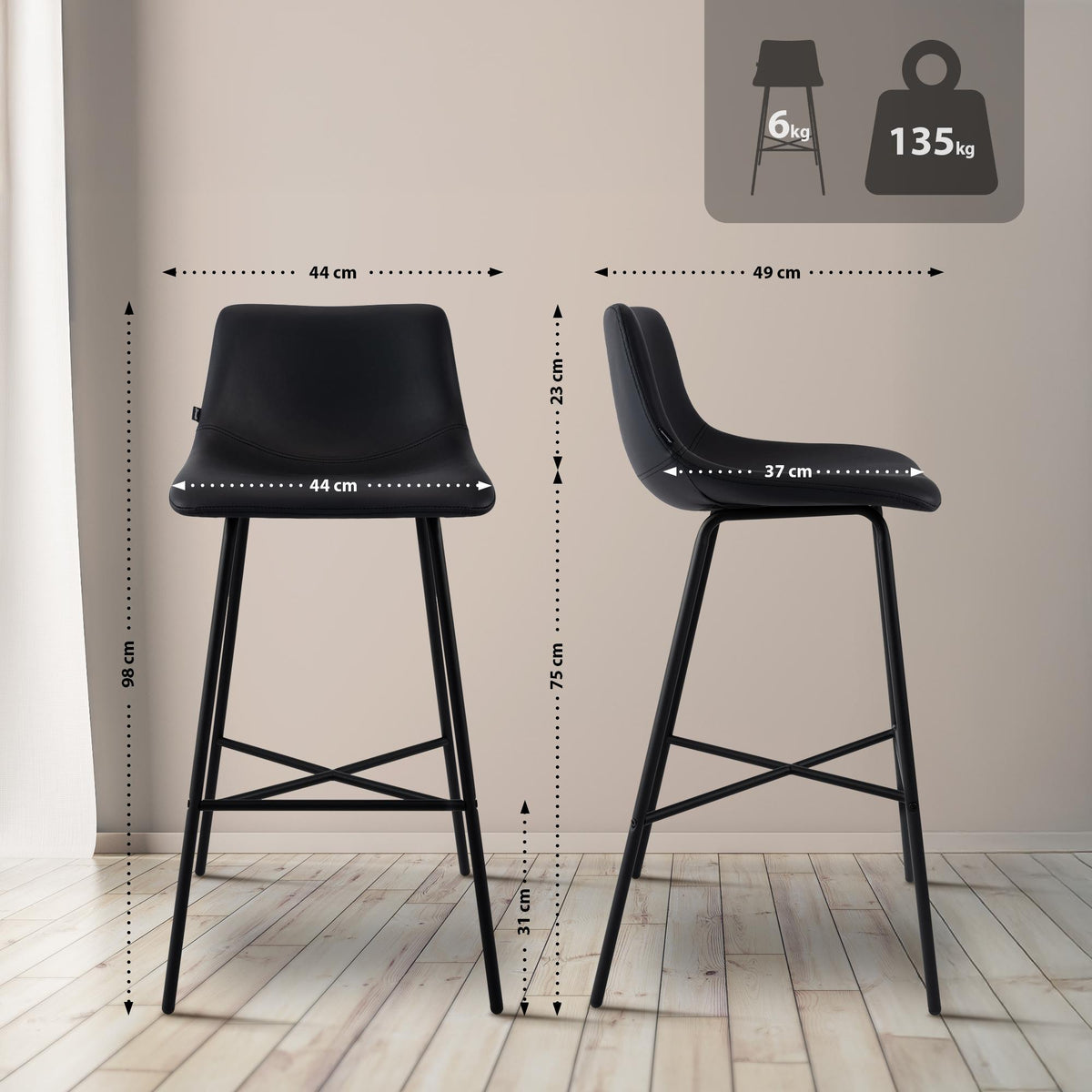 Barhocker Altona Kunstleder – Ansicht 2