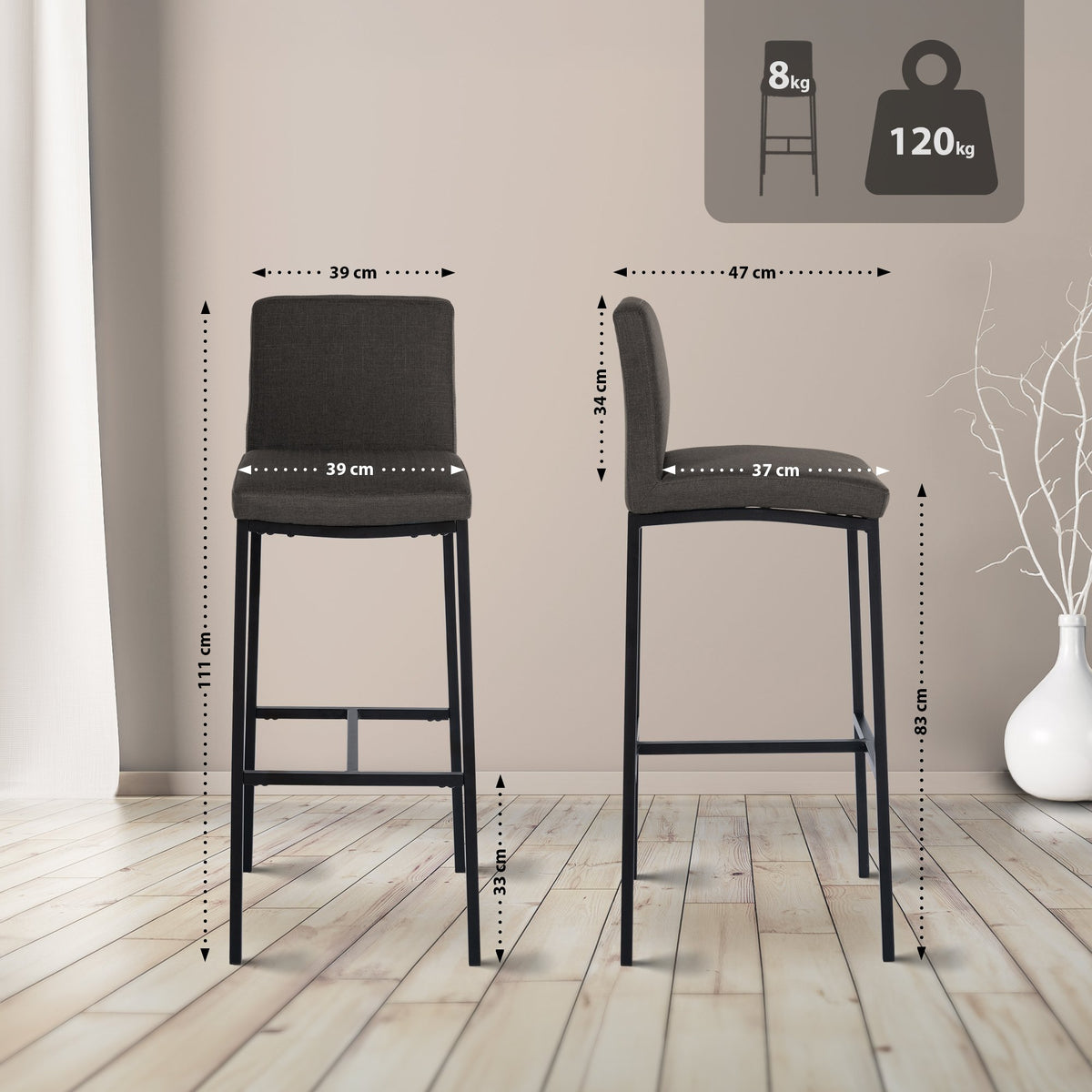 Barhocker Freeport Stoff B – Ansicht 2