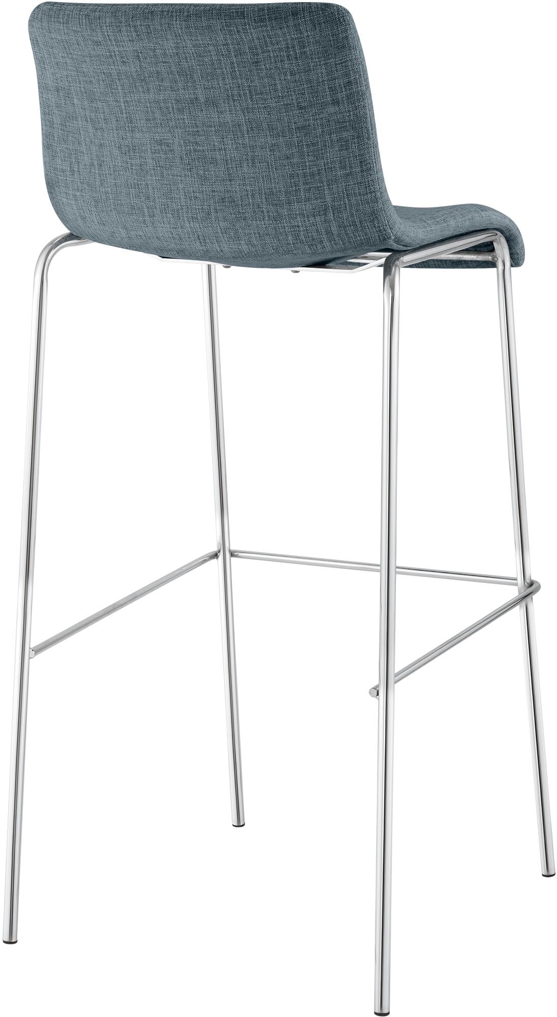 Barhocker Hoover Stoff 4-Fuß Gestell Chrom – Ansicht 6