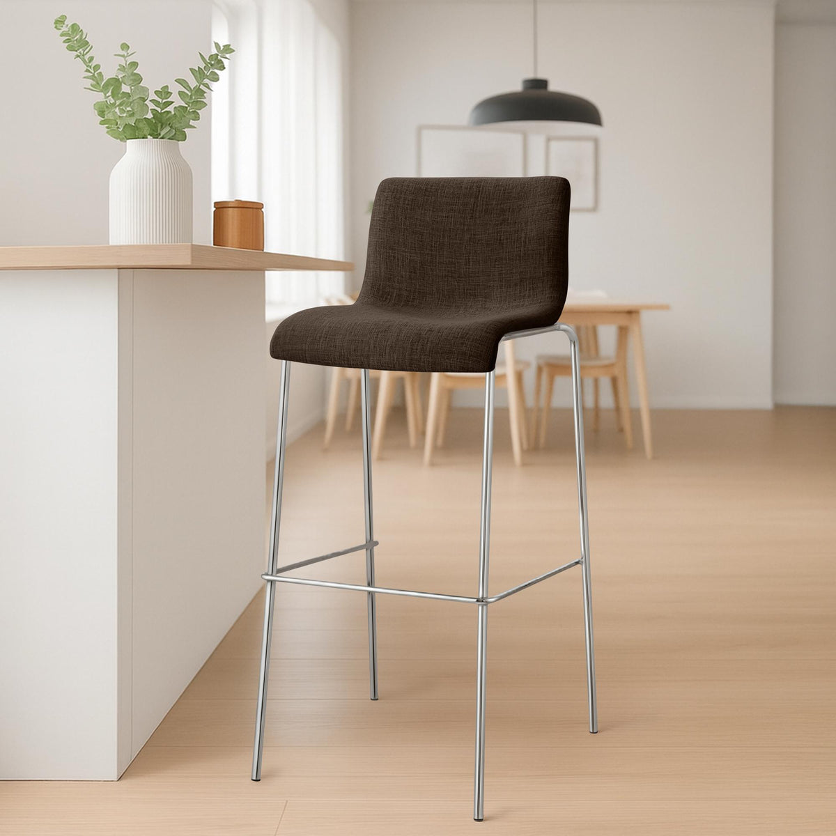 2er Set Barhocker Hoover Stoff 4-Fuß Gestell chrom – Ansicht 10
