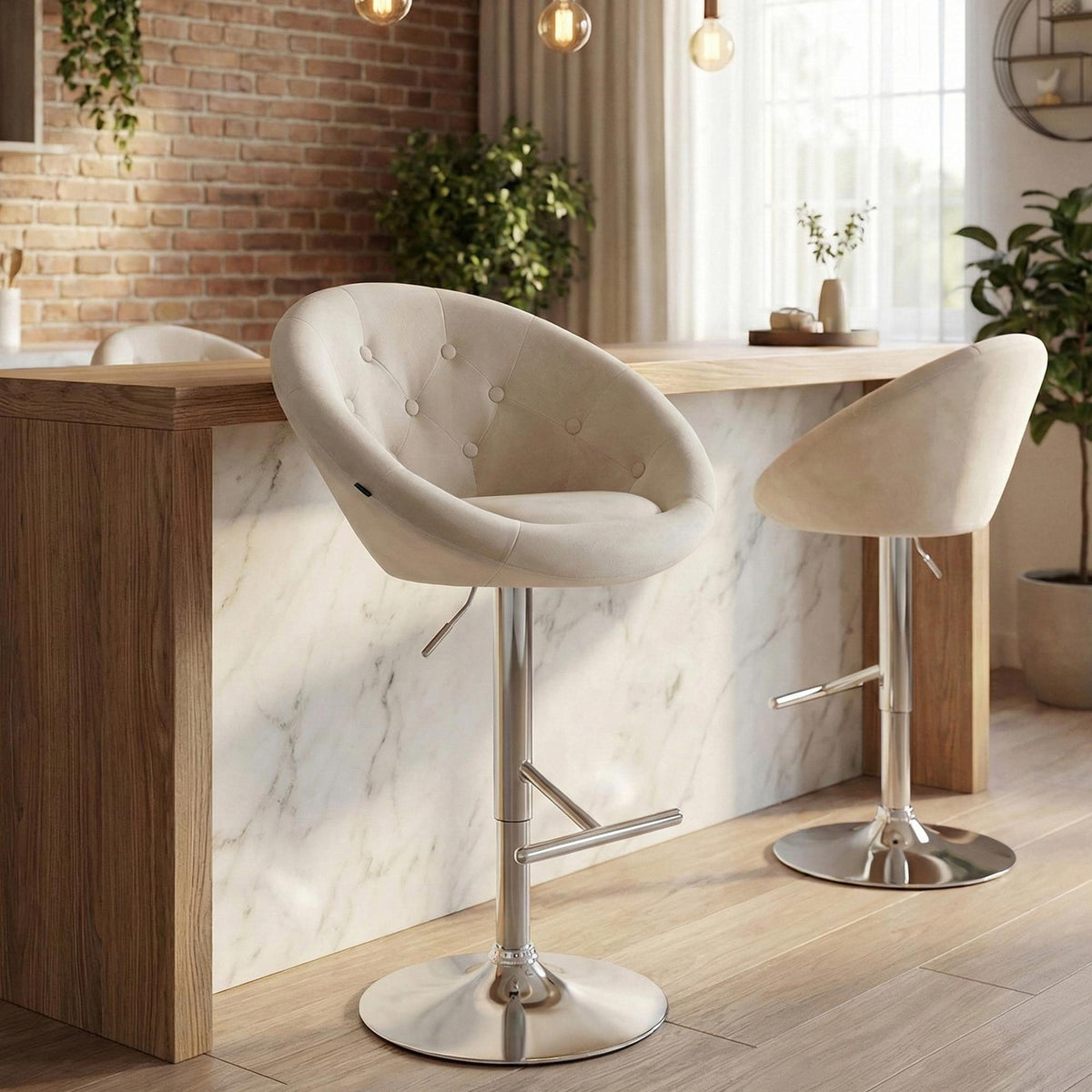 Barhocker London Samt chrom – Ansicht 10