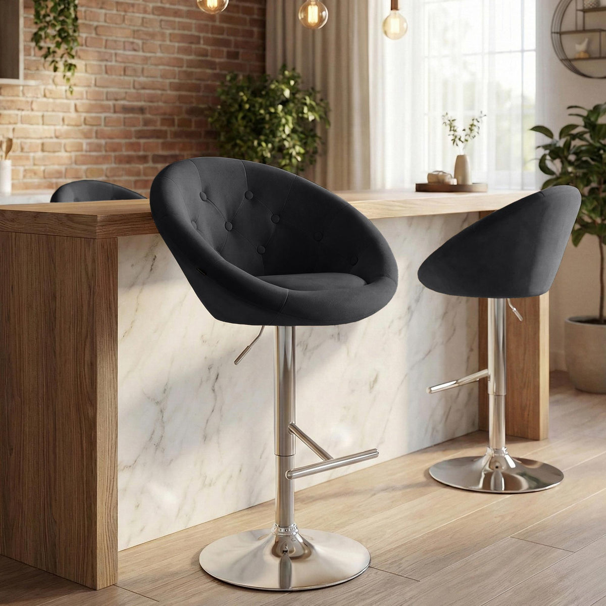 Barhocker London Samt chrom – Ansicht 17