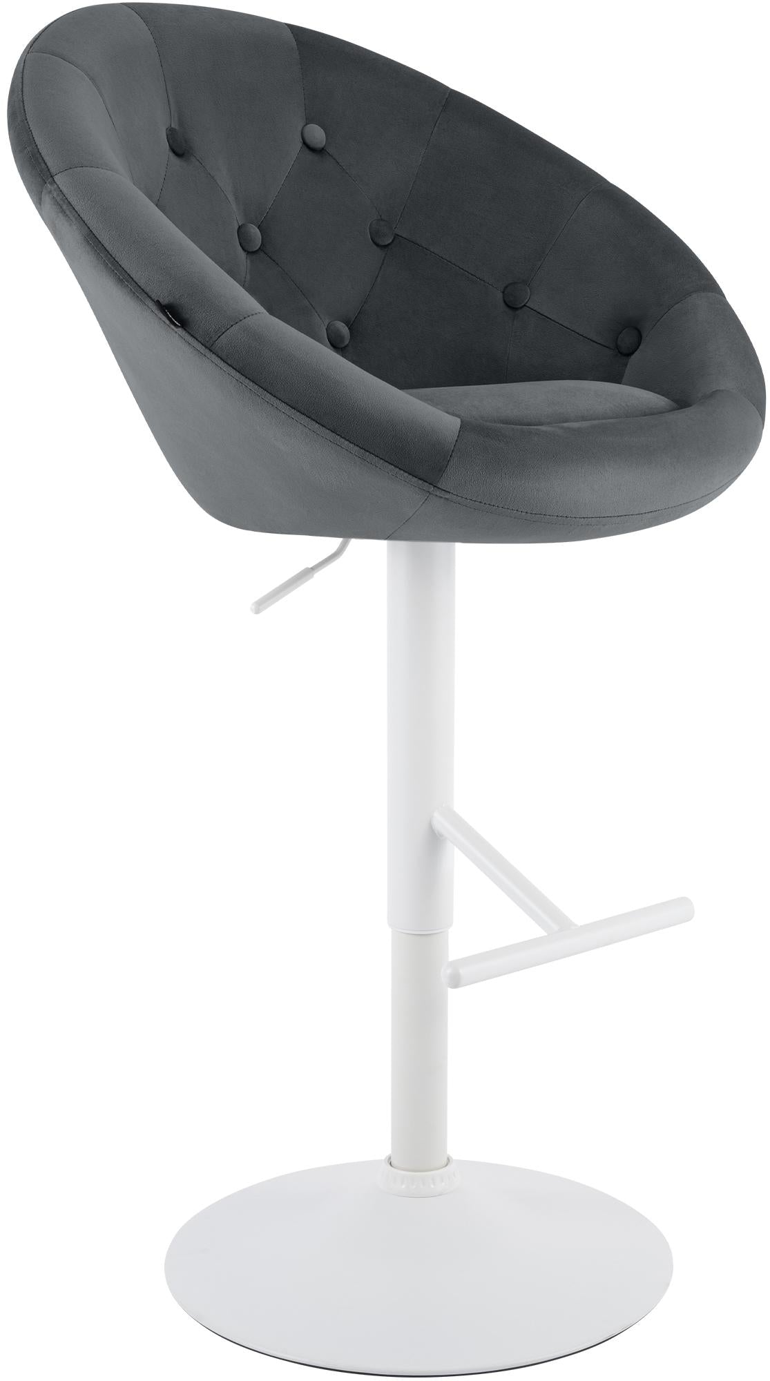 Barhocker London Samt weiß