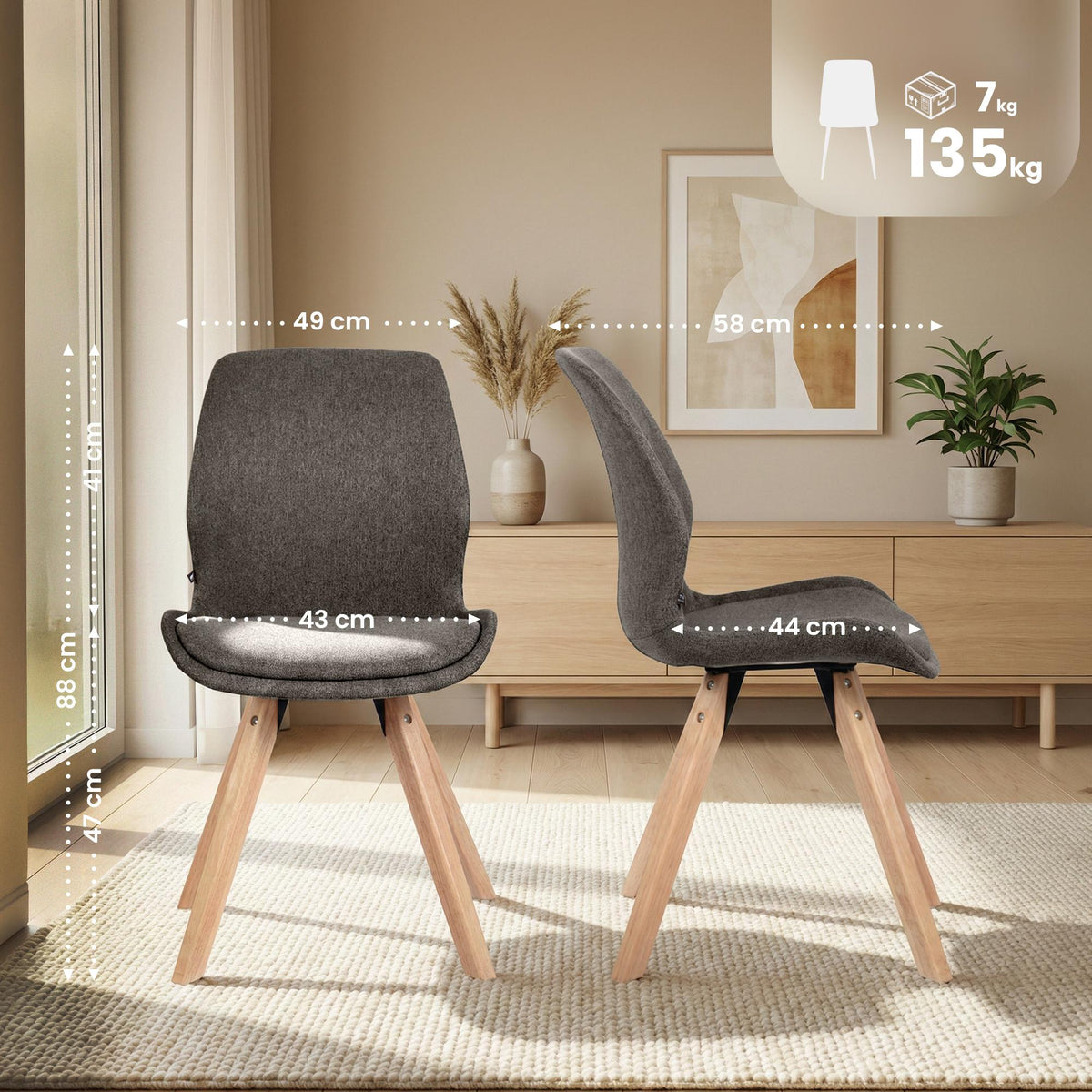 Stuhl Luna Stoff – Ansicht 9