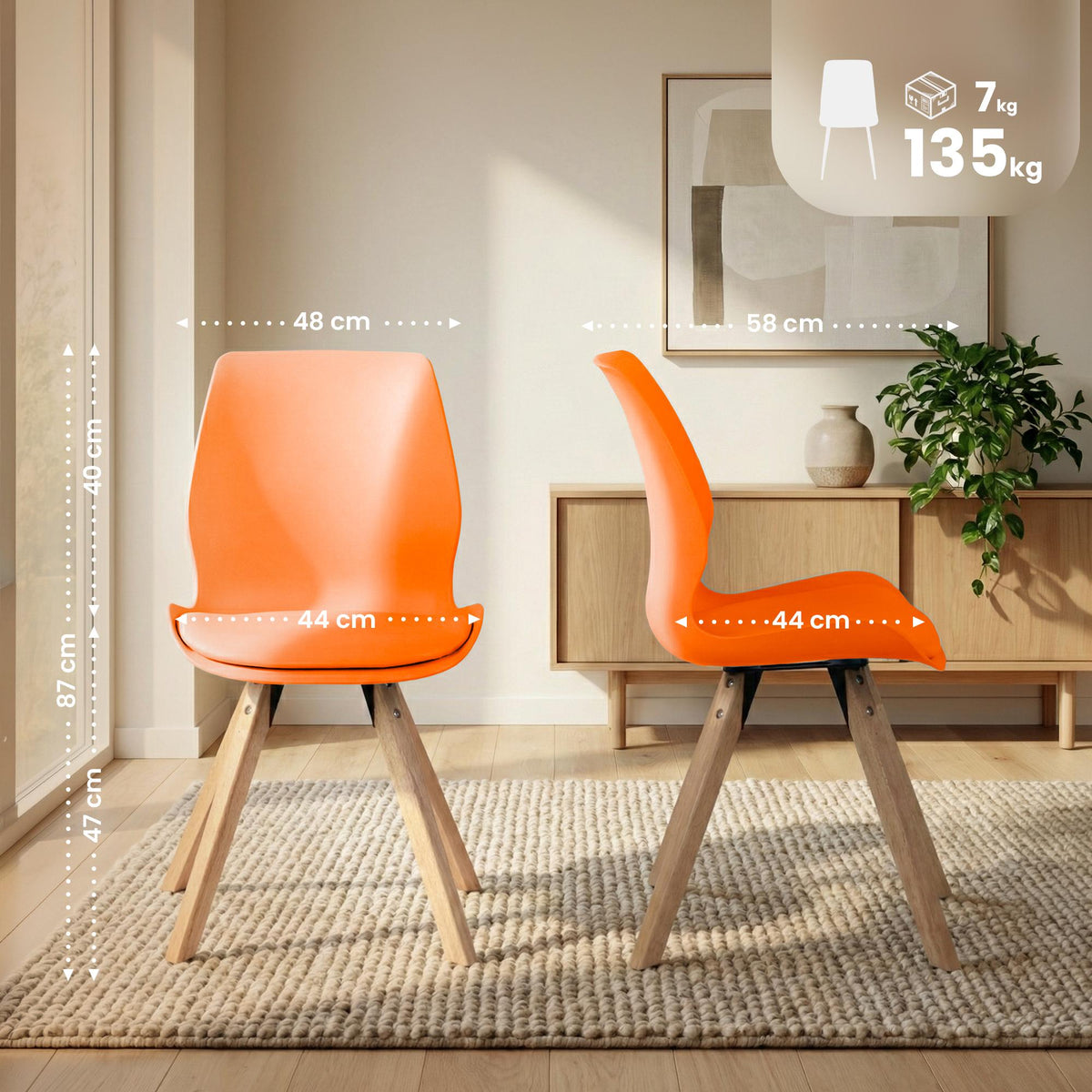 4er Set Stuhl Luna Kunststoff – Ansicht 2