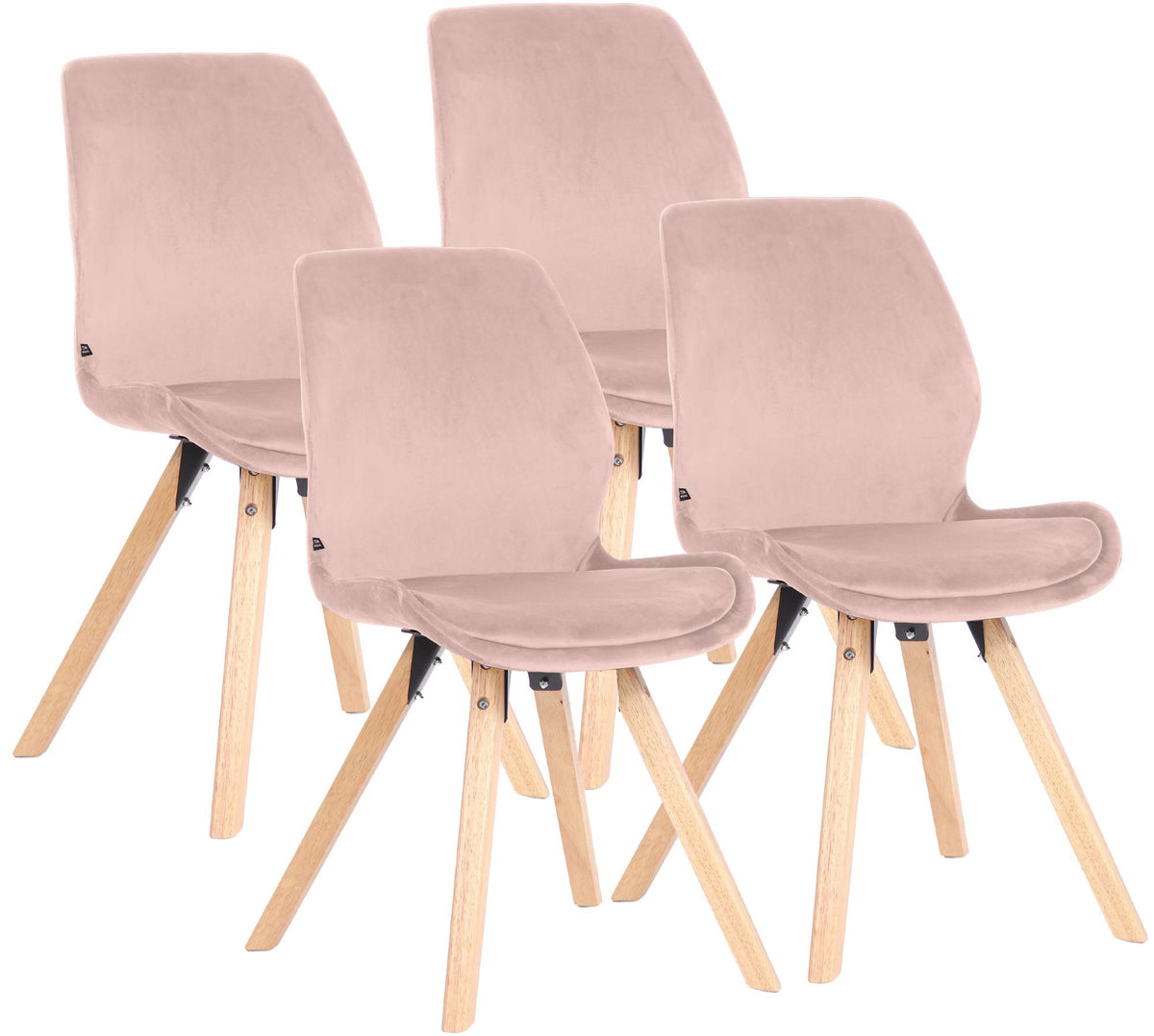 4er Set Stuhl Luna Samt