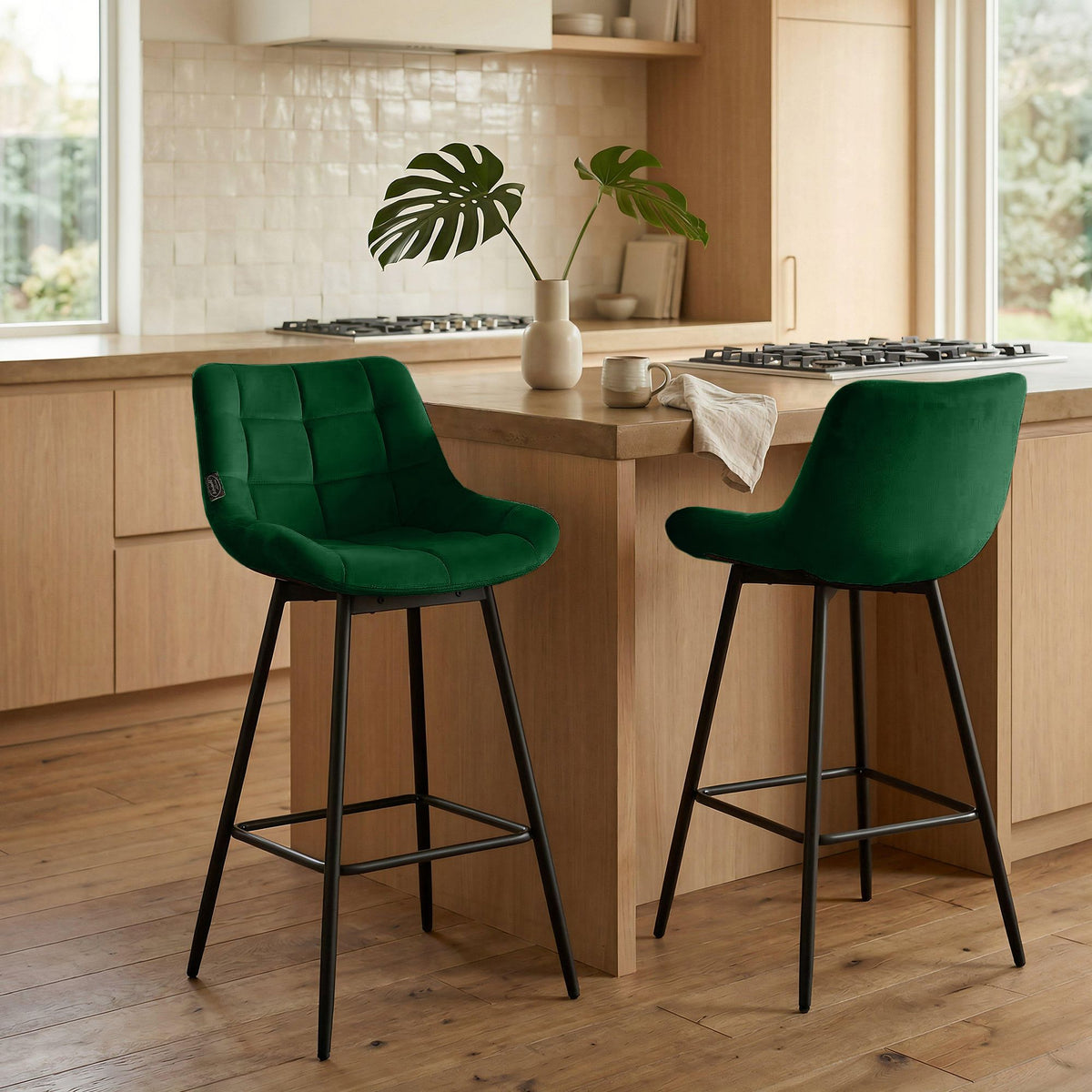 4er Set Barhocker Weston Schwenkbar Samt – Ansicht 3