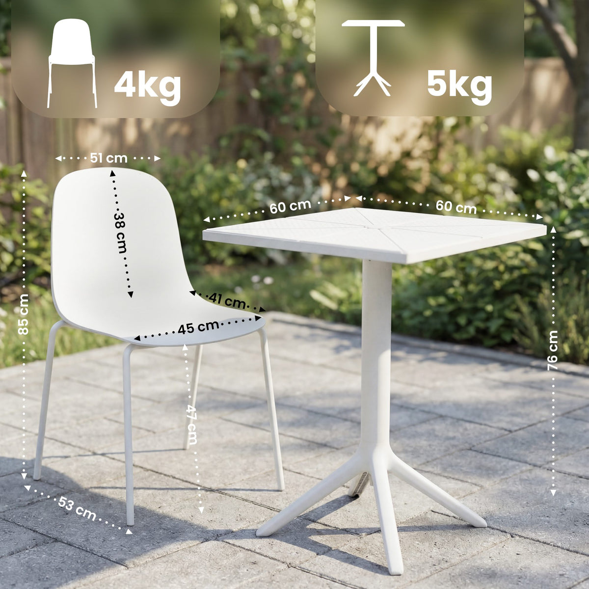 Gartenmöbel-Set Nerra mit 4 Stühlen – Ansicht 2