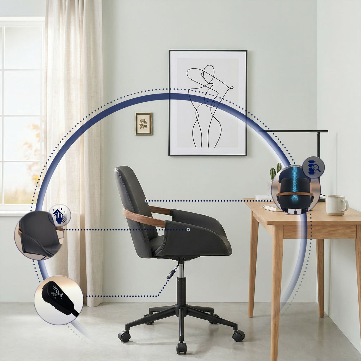 Bürostuhl Daina Kunstleder – Ansicht 7