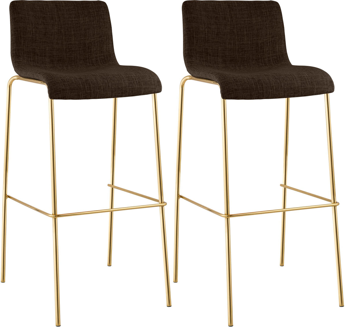 2er Set Barhocker Hoover Stoff 4-Fuß Gold – Ansicht 8