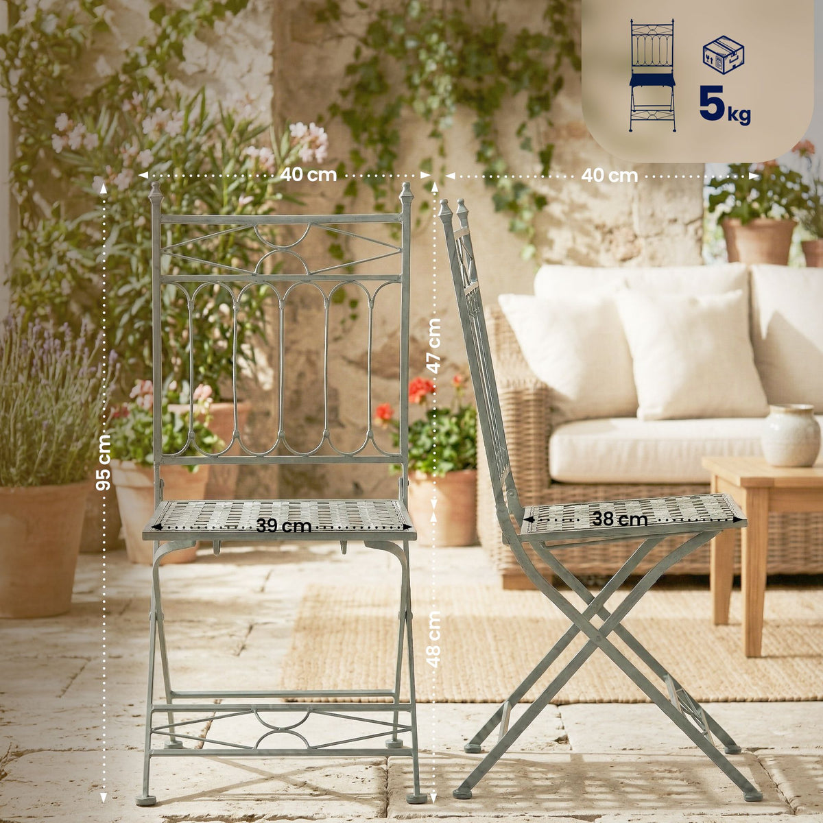 2er Set Klappstuhl Asina – Ansicht 2