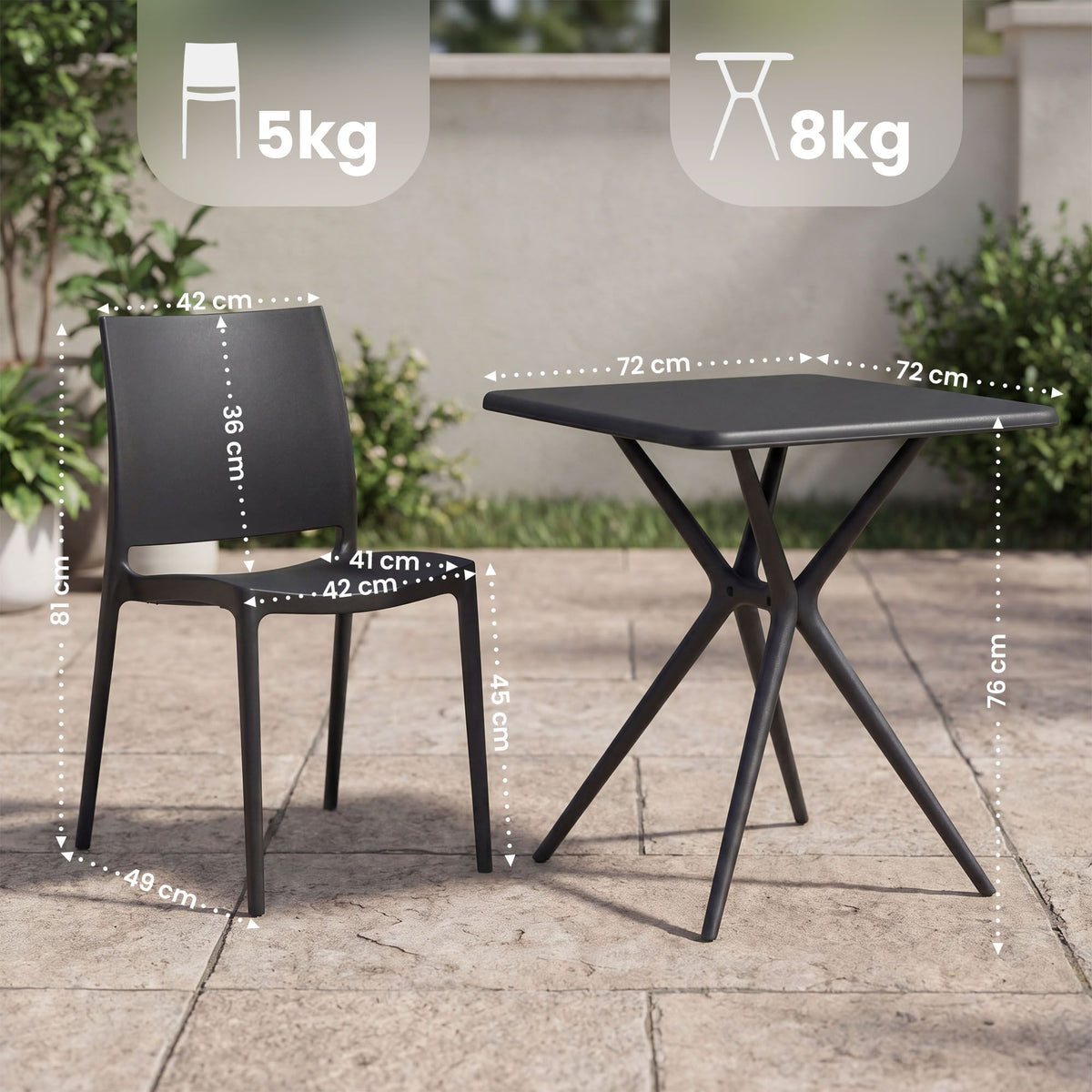 Gartenmöbel-Set Amino mit 4 Stühlen – Ansicht 2