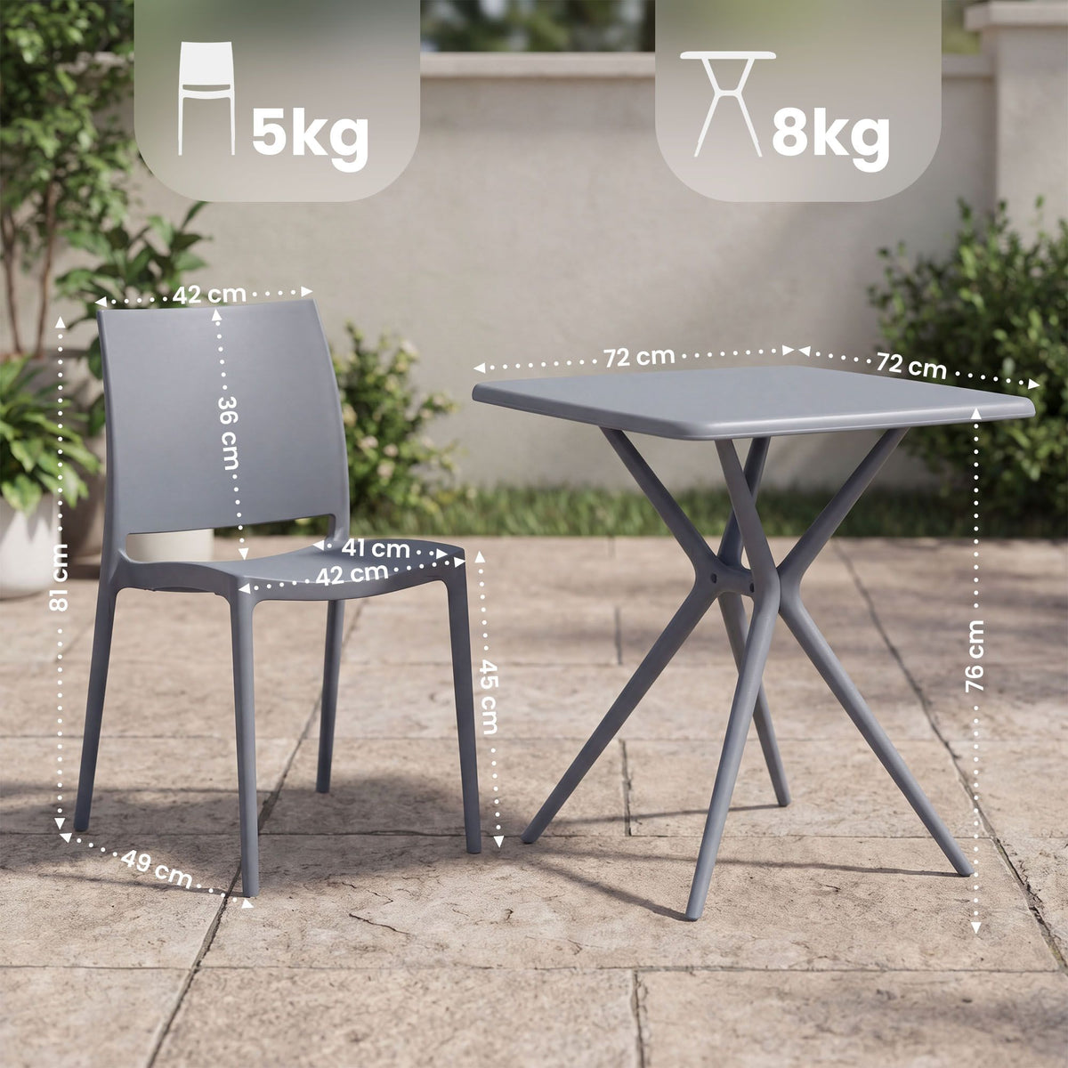 Gartenmöbel-Set Amino mit 4 Stühlen – Ansicht 16