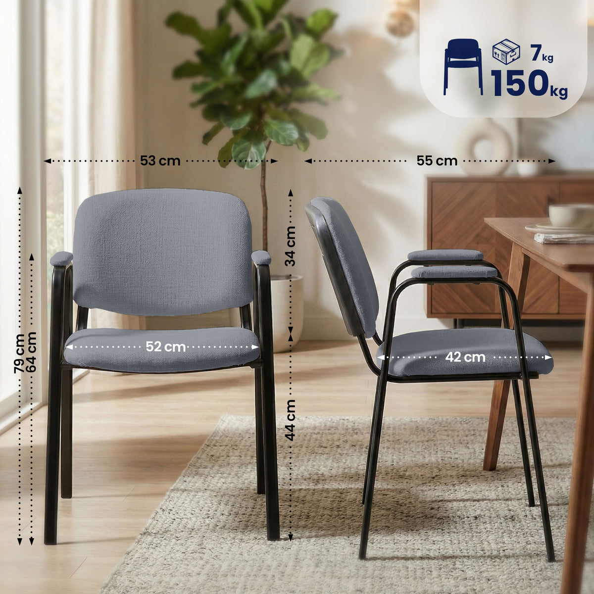 Besucherstuhl Ken PRO Stoff – Ansicht 7