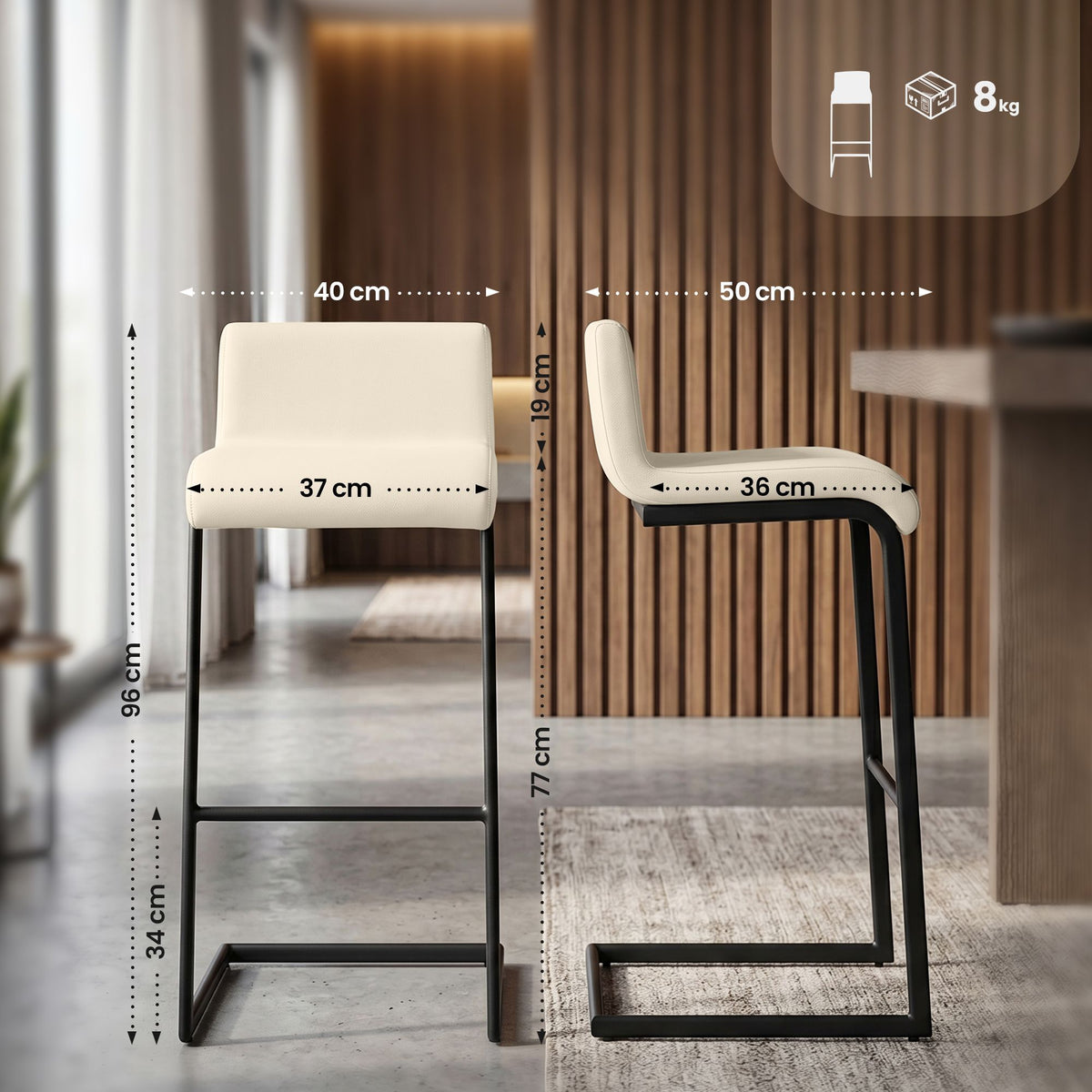 2er Set Barhocker Newport B Kunstleder – Ansicht 2