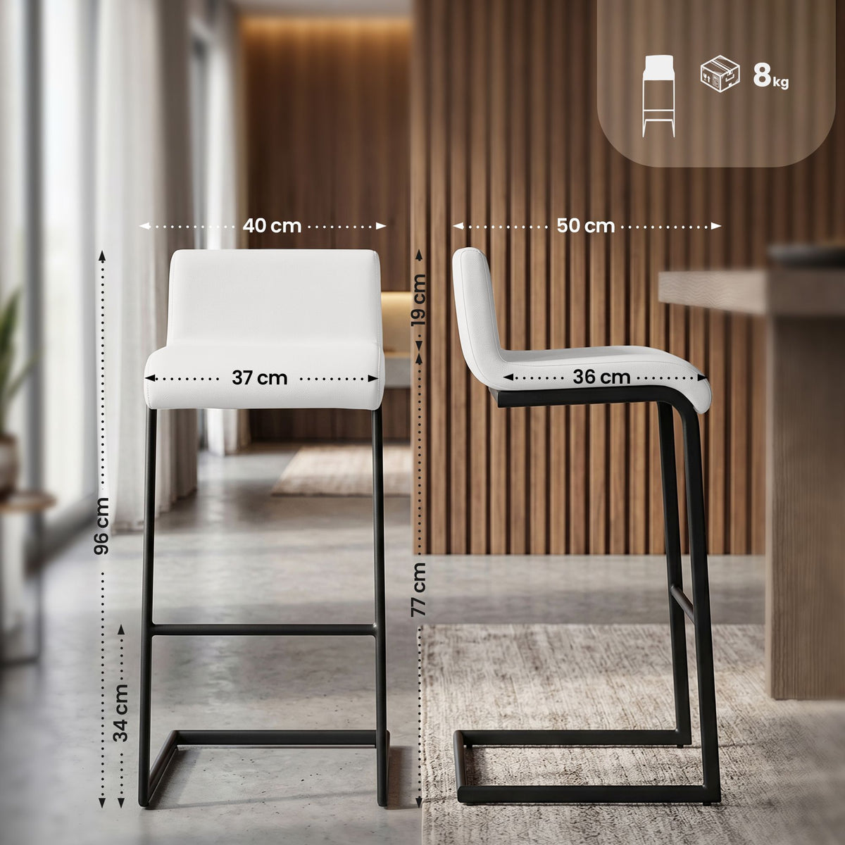 2er Set Barhocker Newport B Kunstleder – Ansicht 16