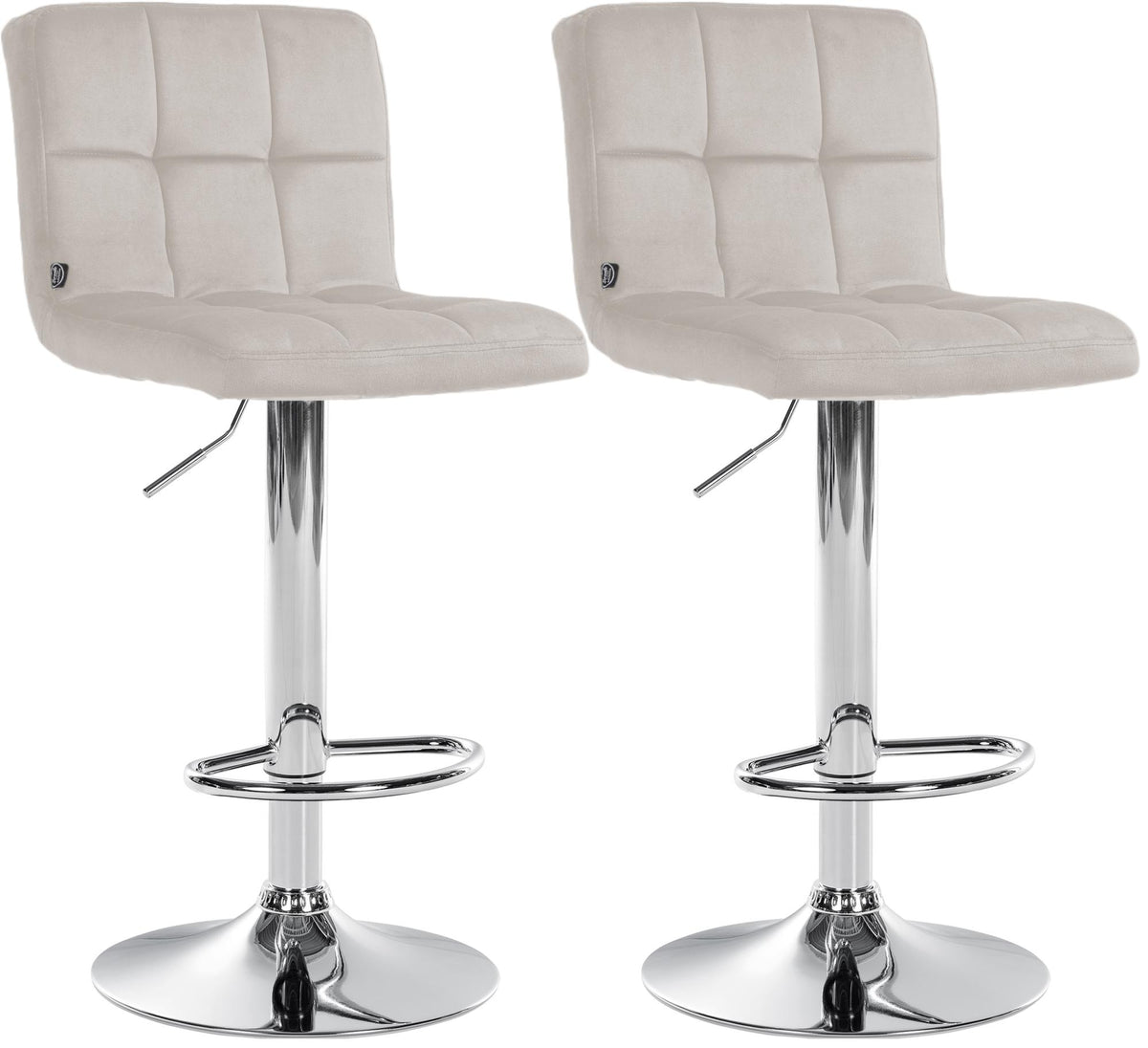 2er Set Barhocker Peru Samt chrom – Ansicht 8