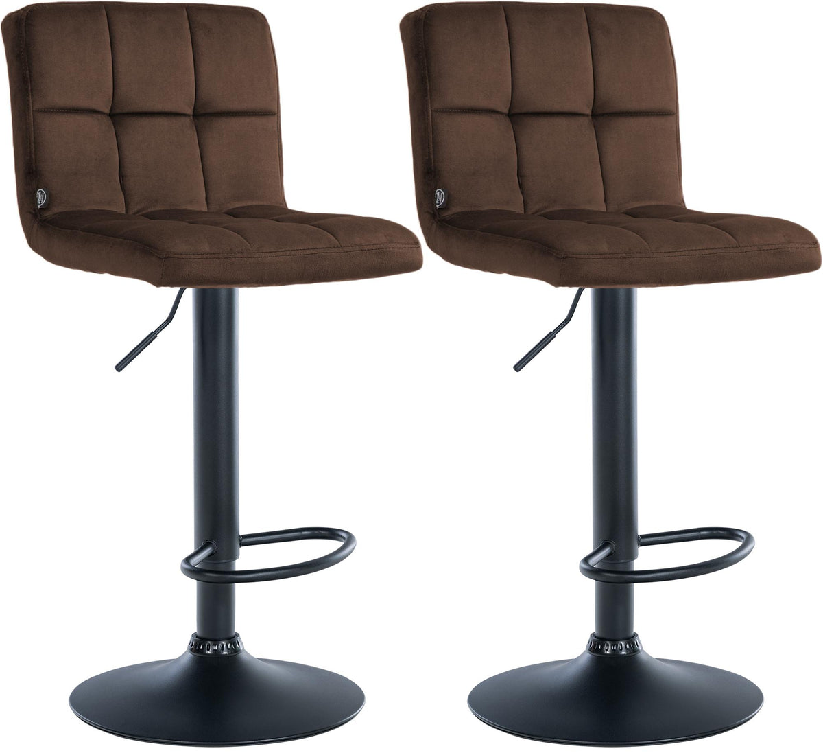 2er Set Barhocker Peru Samt schwarz