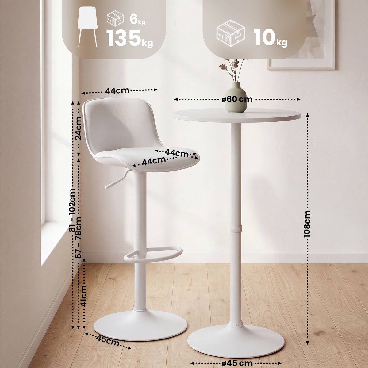 2er Bartisch Set Velor Kunstleder – Ansicht 9