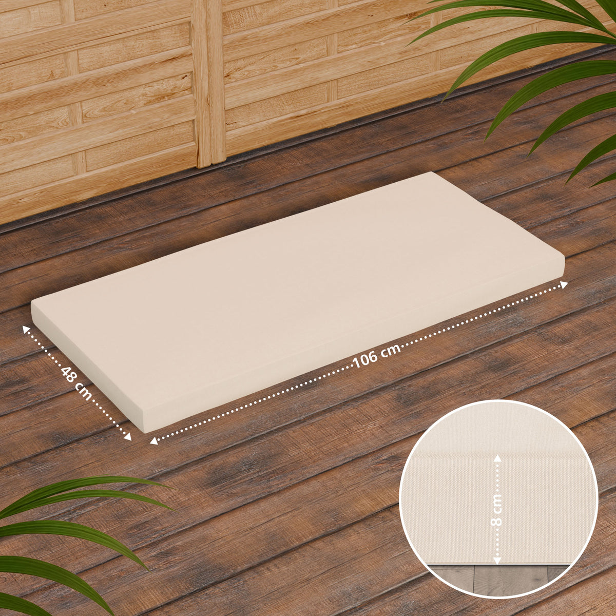 Teakbank Daxon mit Sitzkissen 120 cm – Ansicht 11