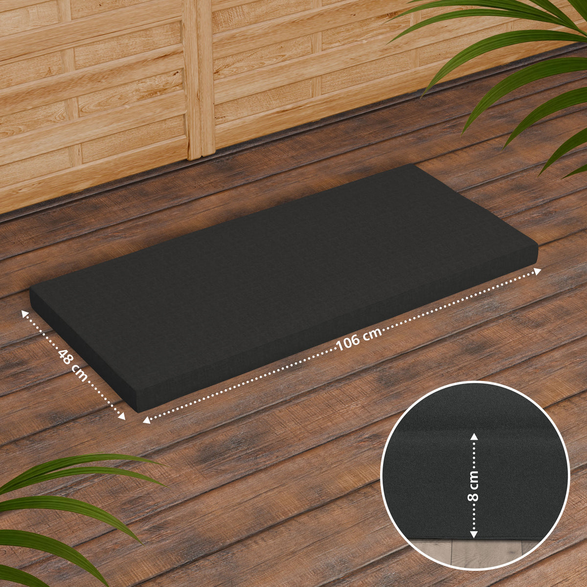 Teakbank Daxon mit Sitzkissen 120 cm – Ansicht 4